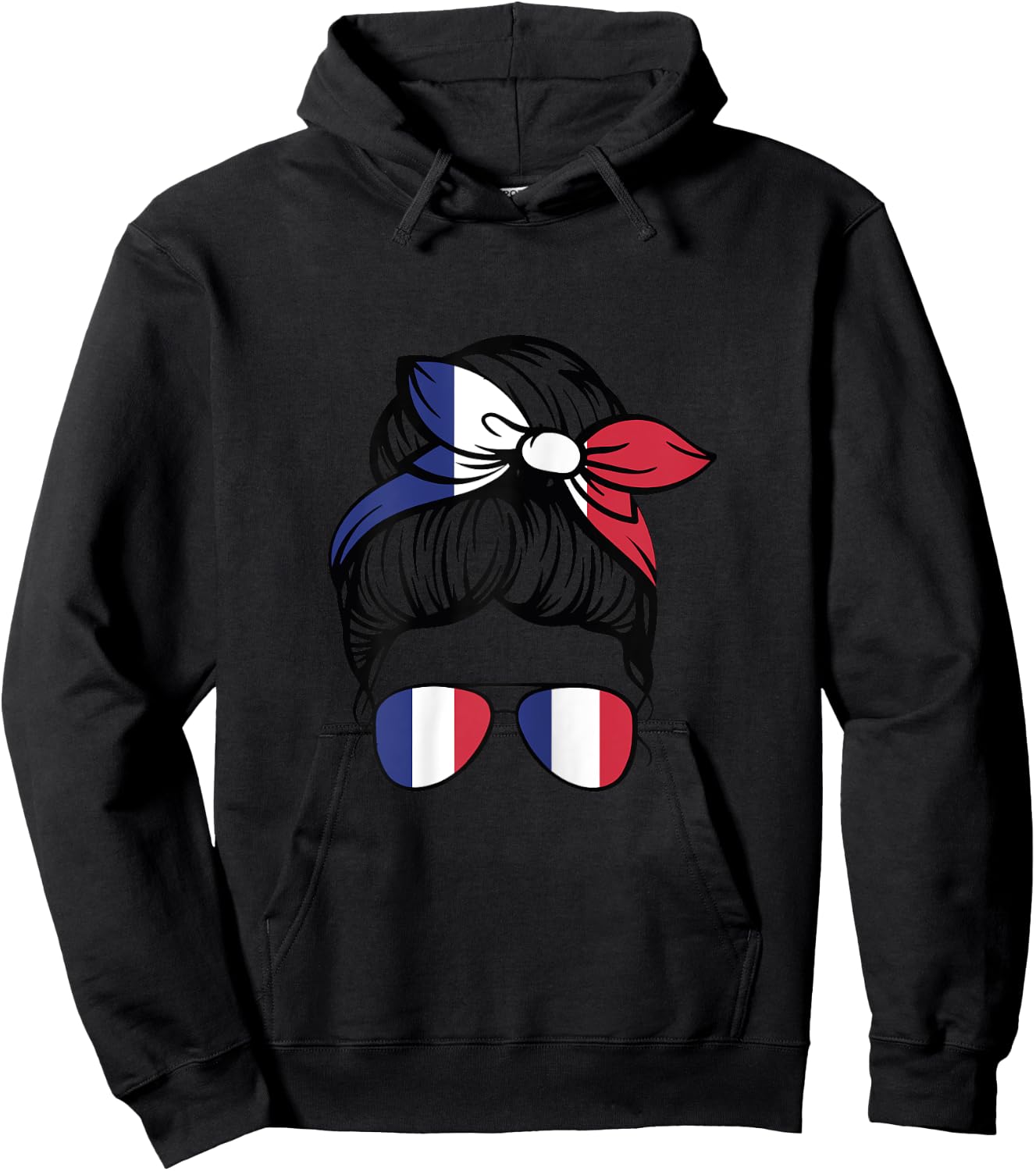 French Girl France French Girl Women French Flag , white, Female X-Small Hoodie - Hoodie | Black