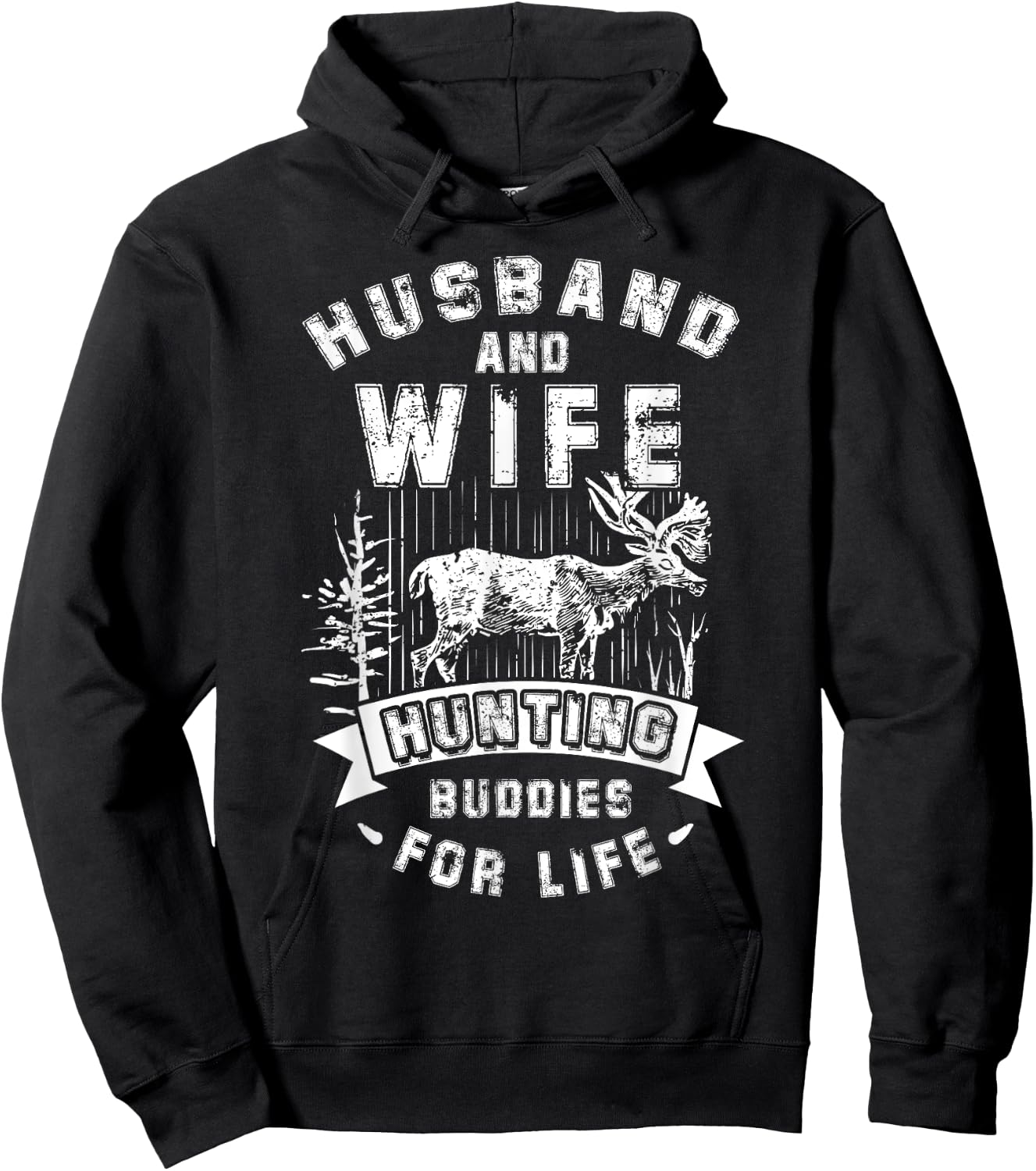 Husband & Wife Hunting Buddies For Life Cool Hunters Hoodie - Hoodie | Black