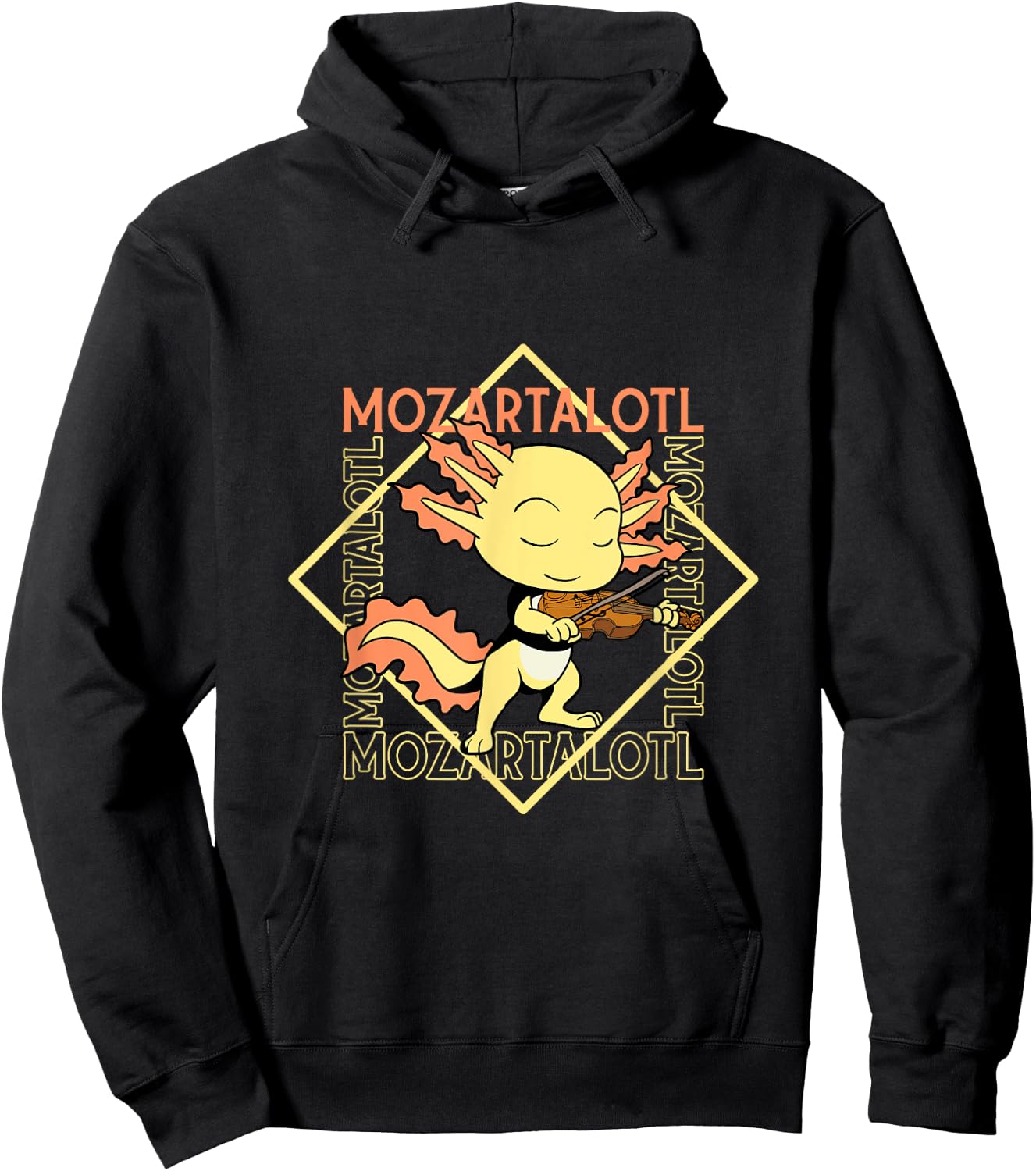 Mozartalotl - Axolotl at the violin Hoodie - Hoodie | Black