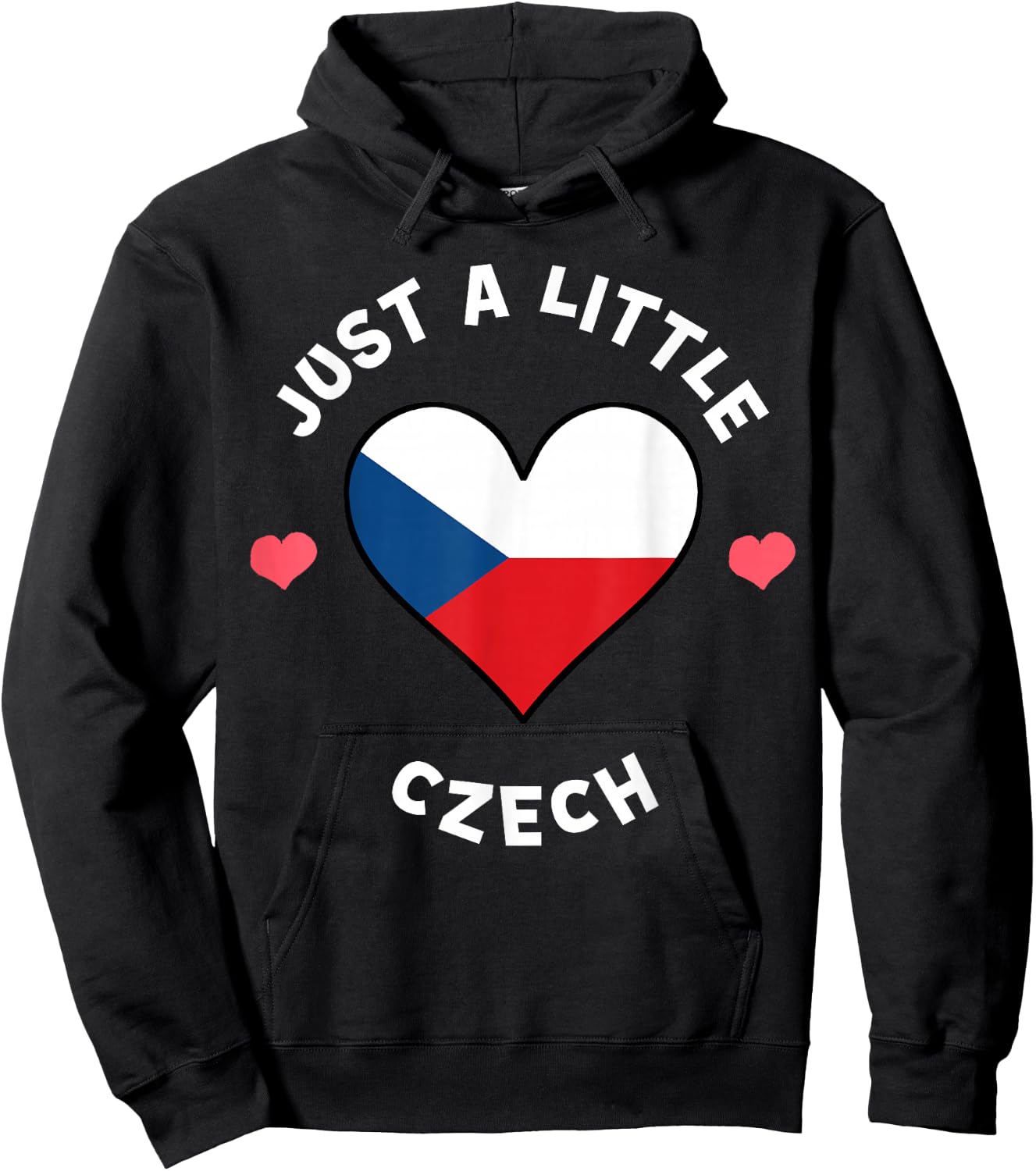 Czech Flag Heart Just A Little Czech Republic Hoodie - Hoodie | Black