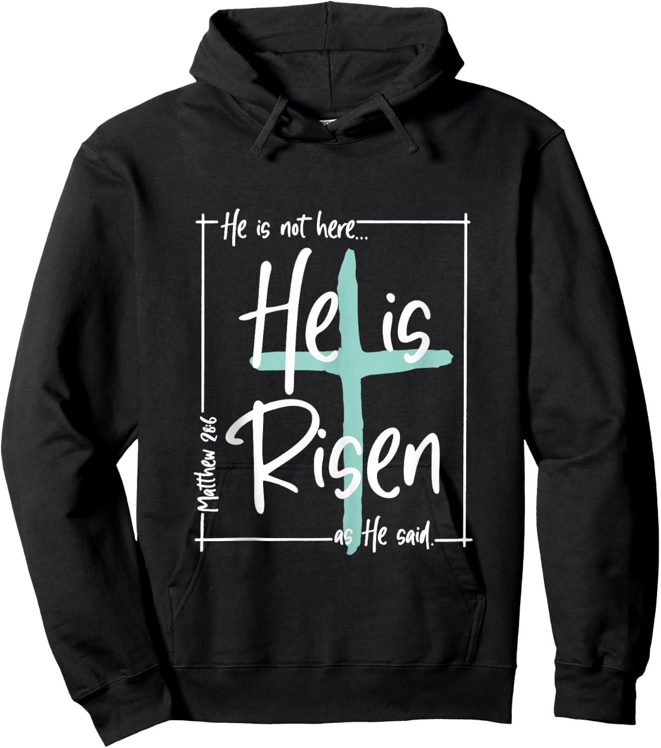 He Is Risen Shirt Easter Christian Cross Men Women Kids Hoodie - Hoodie | Black