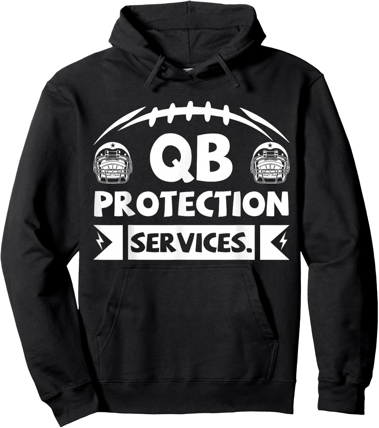 Qb Protection Services Offensive Lineman Football Players Hoodie - Hoodie | Black