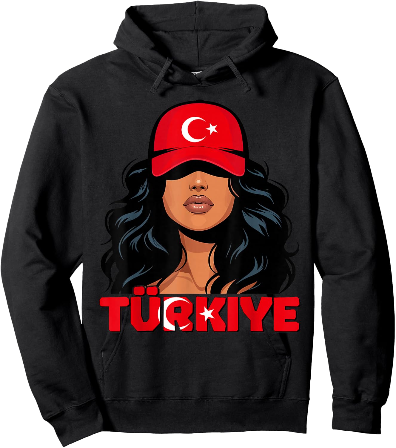 Turkish Girl Türkiye Turkish Flag Turkey Türk Kizi Women Hoodie - Hoodie | Black