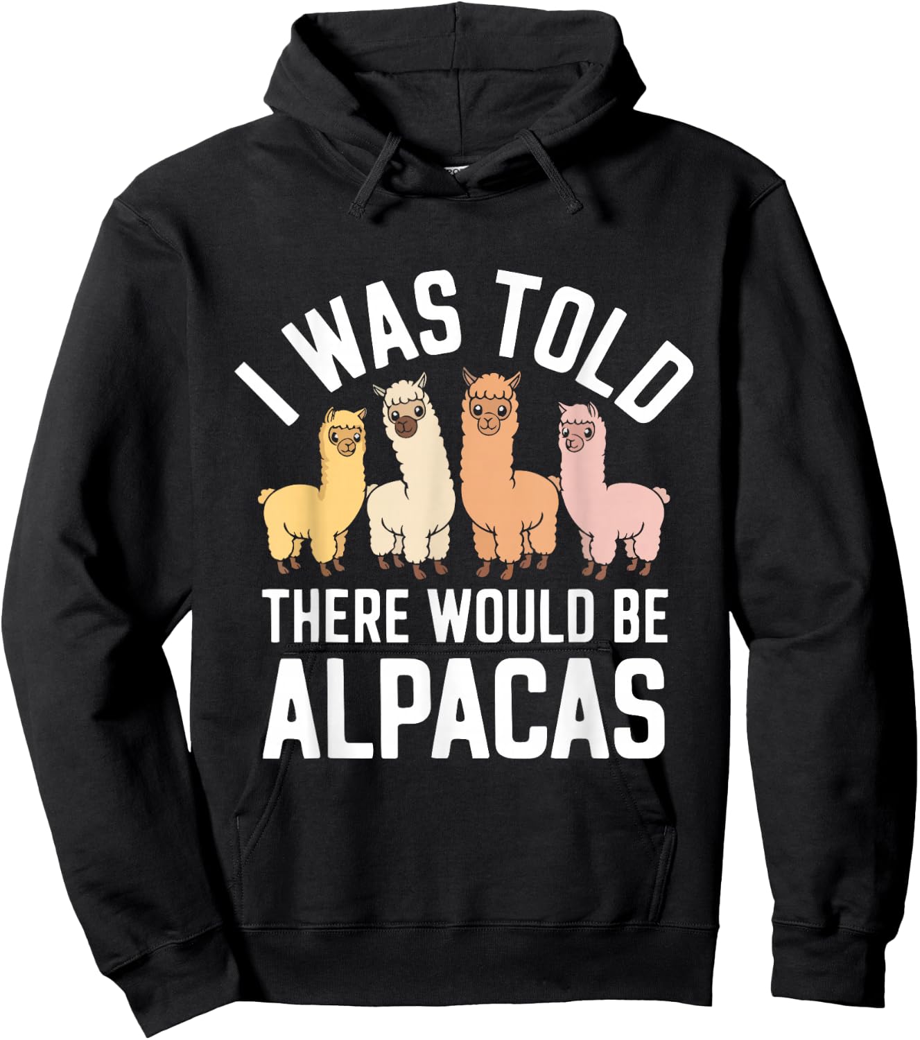 Funny Alpaca Lover I Was Told There Would Be Alpacas Hoodie - Hoodie | Black