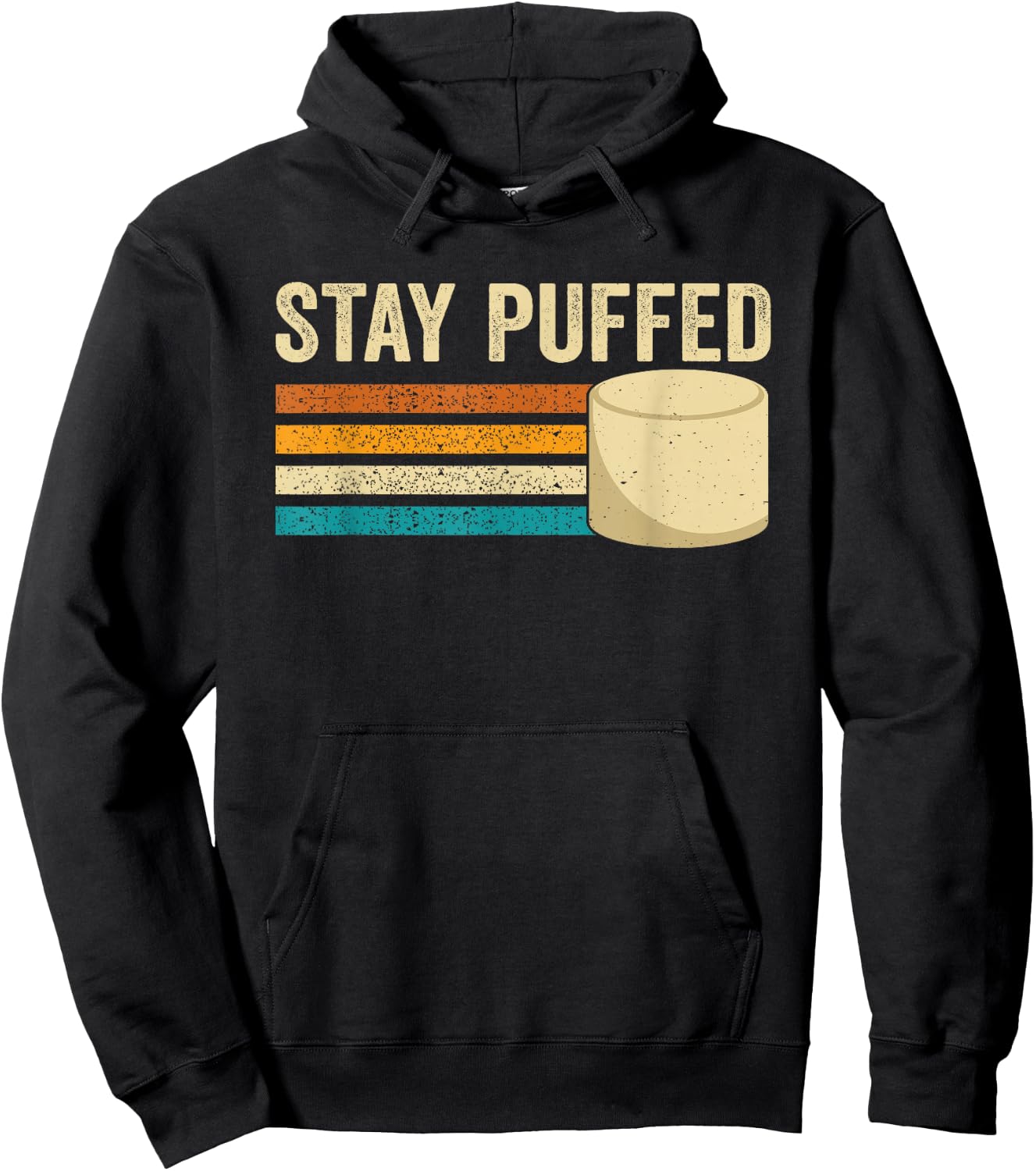 Marshmallow Funny Stay Puffed Retro Sweet Treat For Camping Hoodie - Hoodie | Black