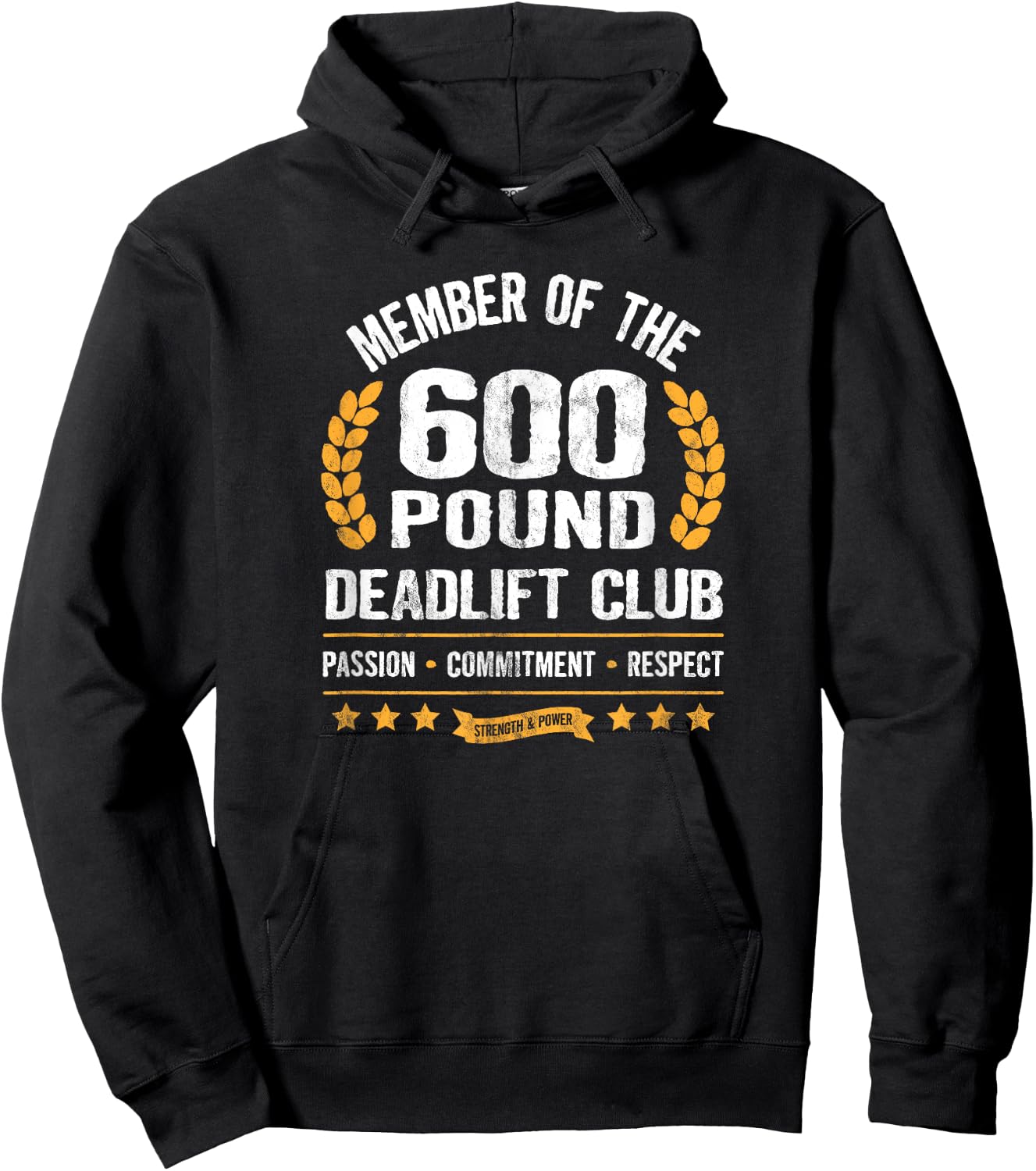 600 Pound Deadlift Club Strong Weightlifter Powerlifter Gym Hoodie - Hoodie | Black
