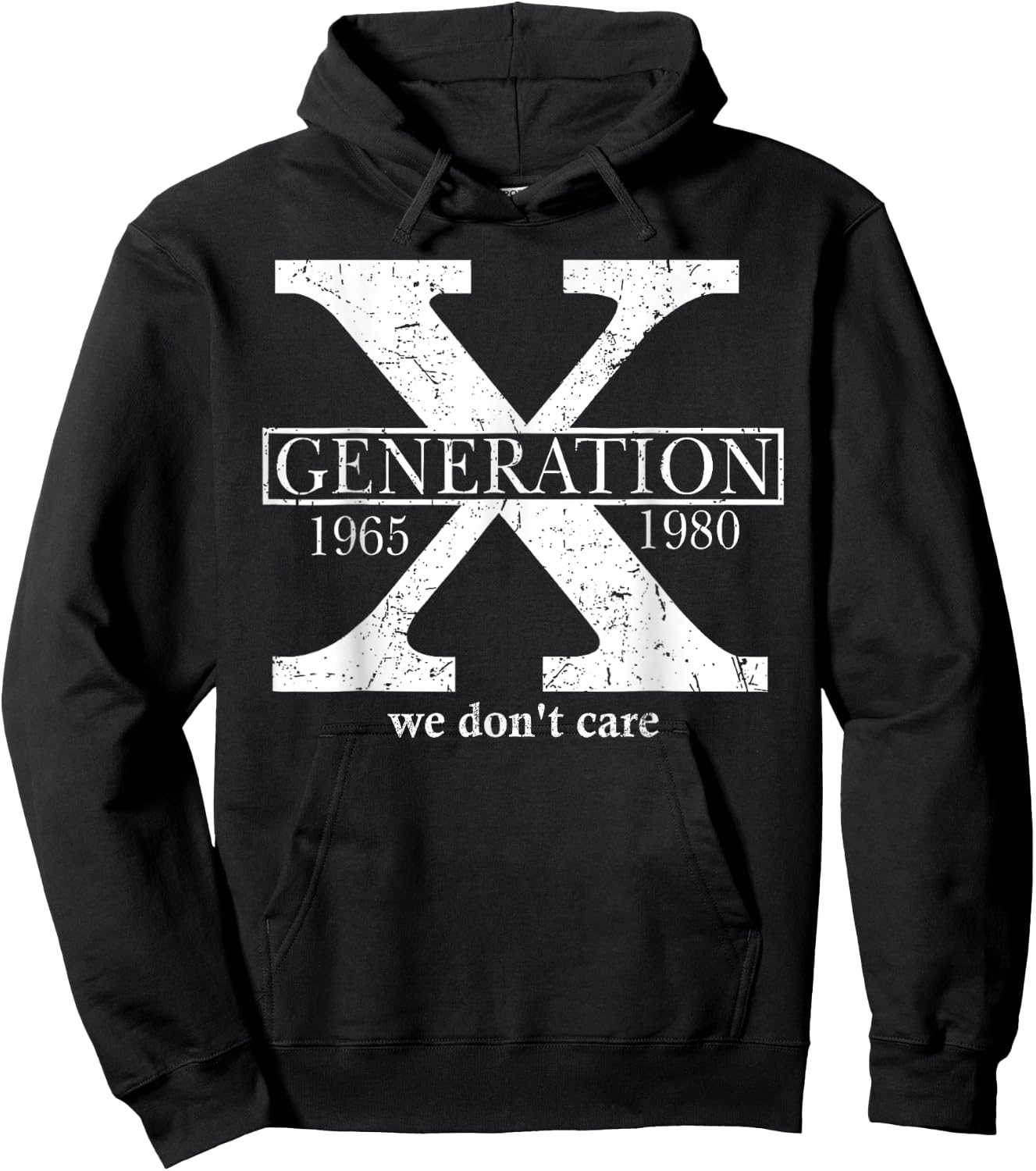 Generation X We Don't Care Gen X Don't Care Quote Fun Retro , Black, S Hoodie - Hoodie | Black