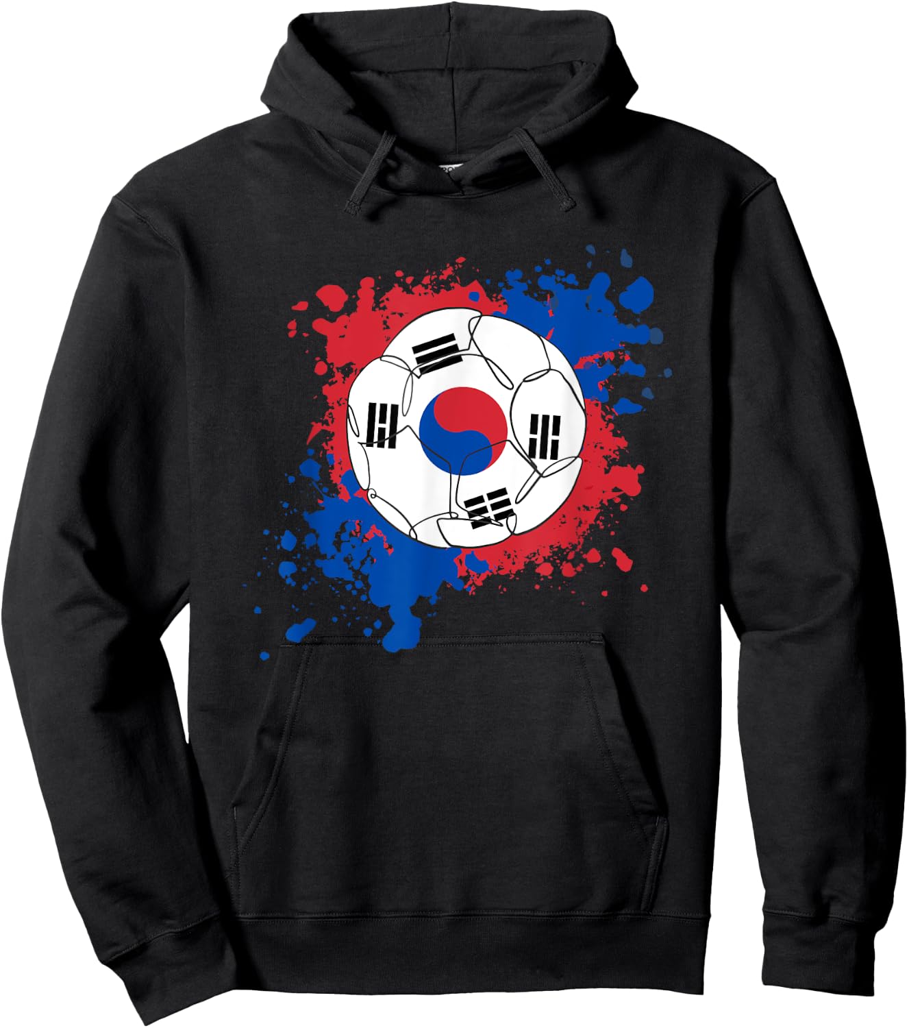 Soccer Ball With The Flag Of South Korea Hoodie - Hoodie | Black