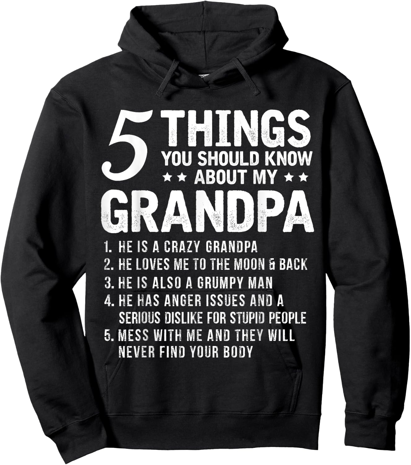 5 Things You Should Know About My Grandpa Funny Grampa Hoodie - Hoodie | Black