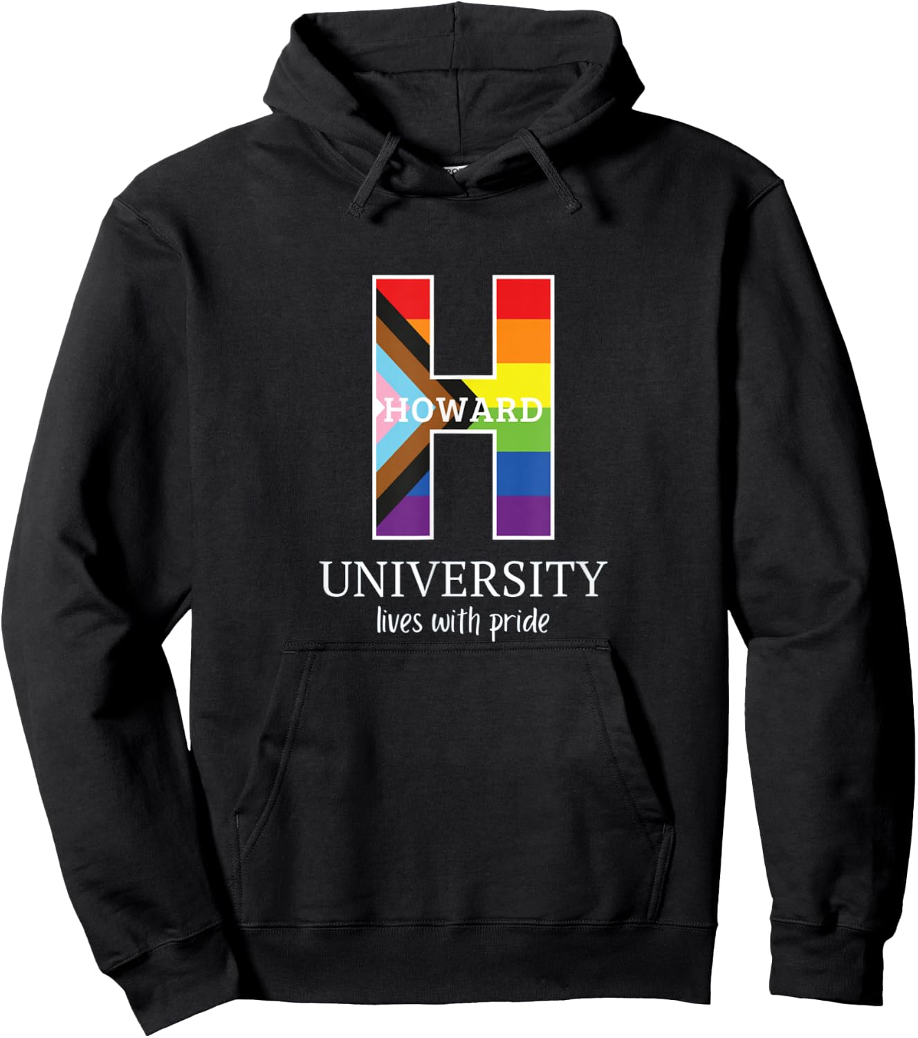 Howard University Bison Live with Pride Rainbow Hoodie - Hoodie | Black