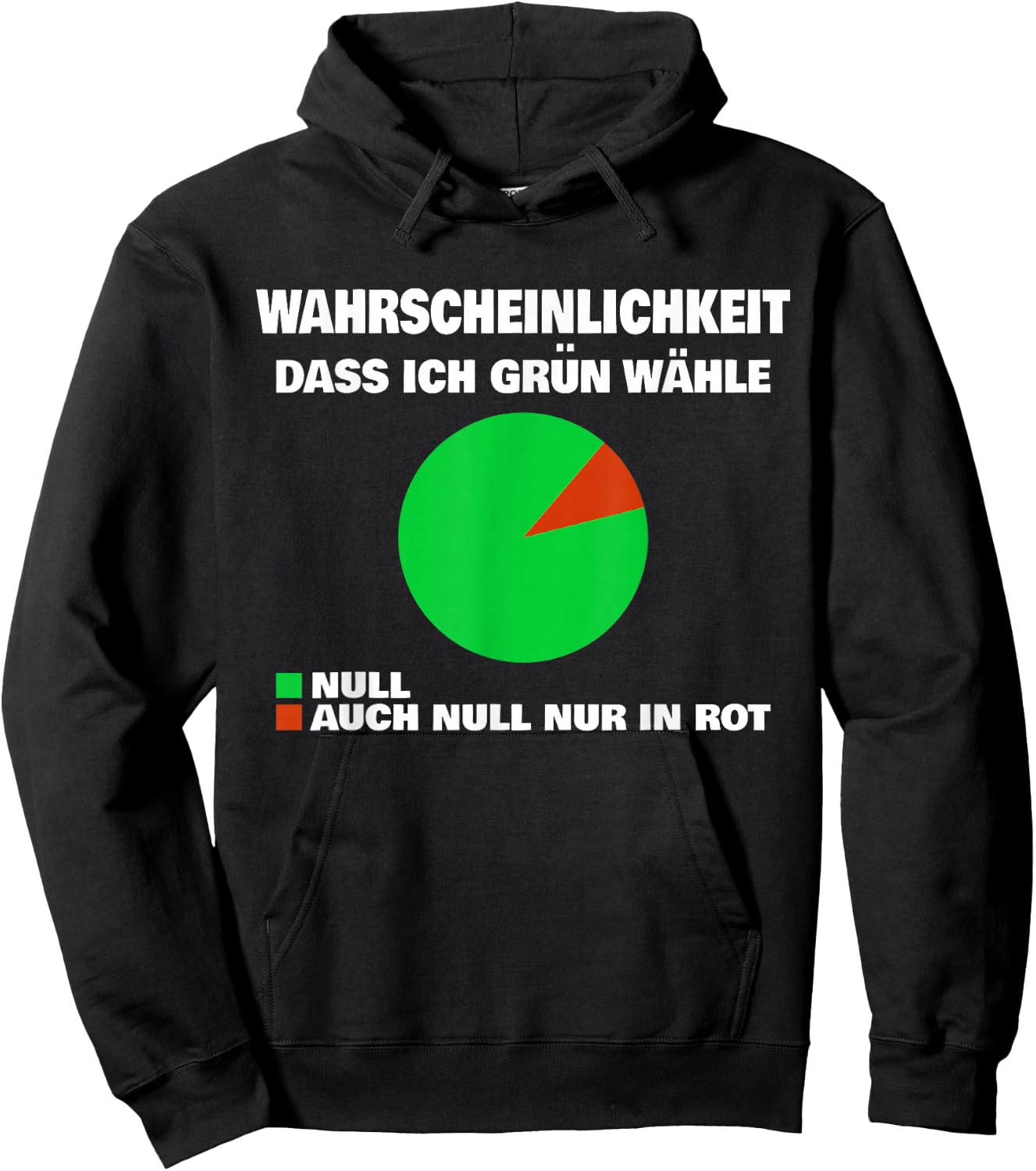 Green No Thank You Wahrscheinlichkeit dass ich Grün wähle Null , black Hoodie - Hoodie | Black