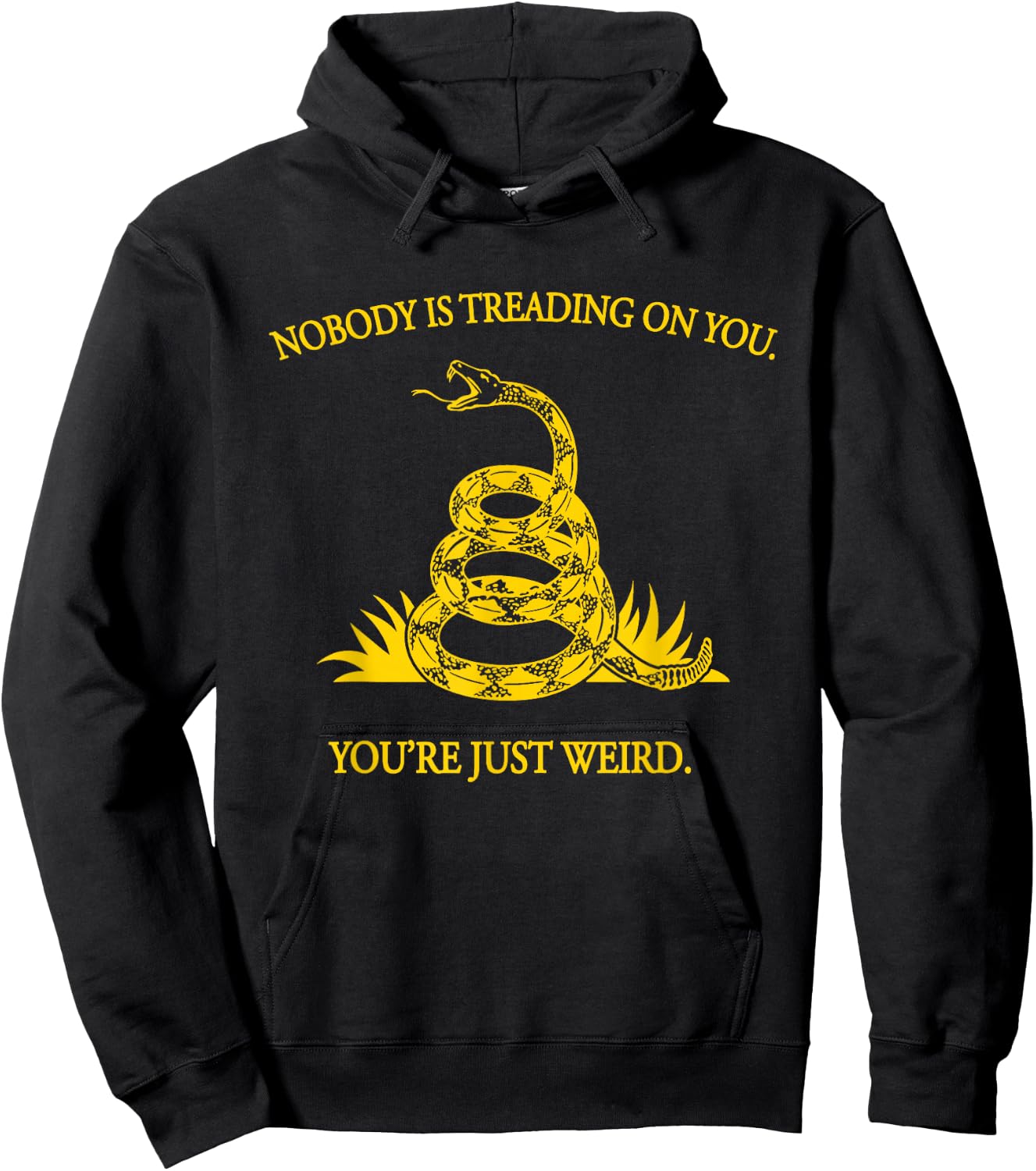 Nobody's Treading On You. You're Weird. Funny Election Snake Hoodie - Hoodie | Black