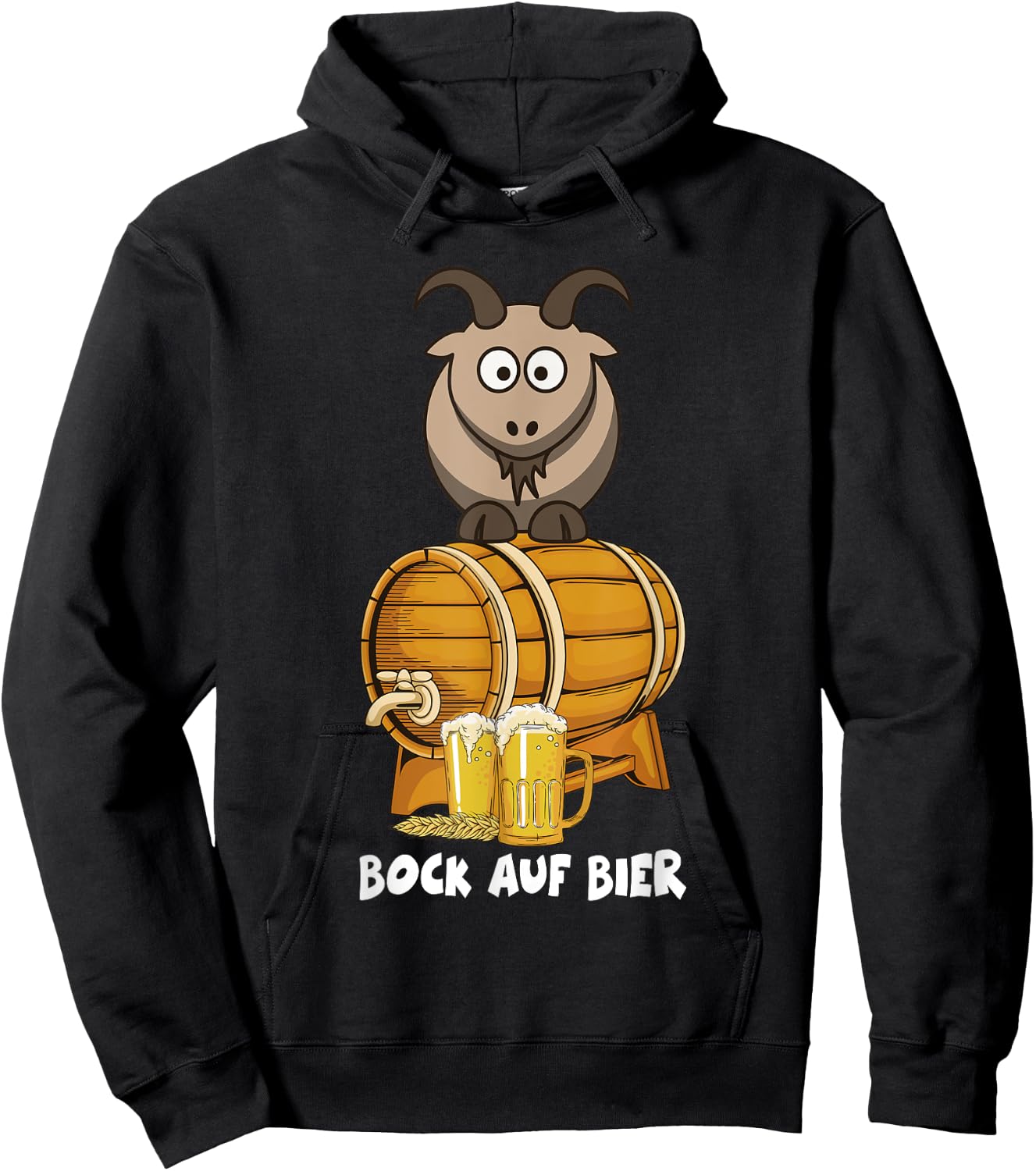 with German Text "Bock Auf Bierfass" [German Language] [German Language], black Hoodie - Hoodie | Black