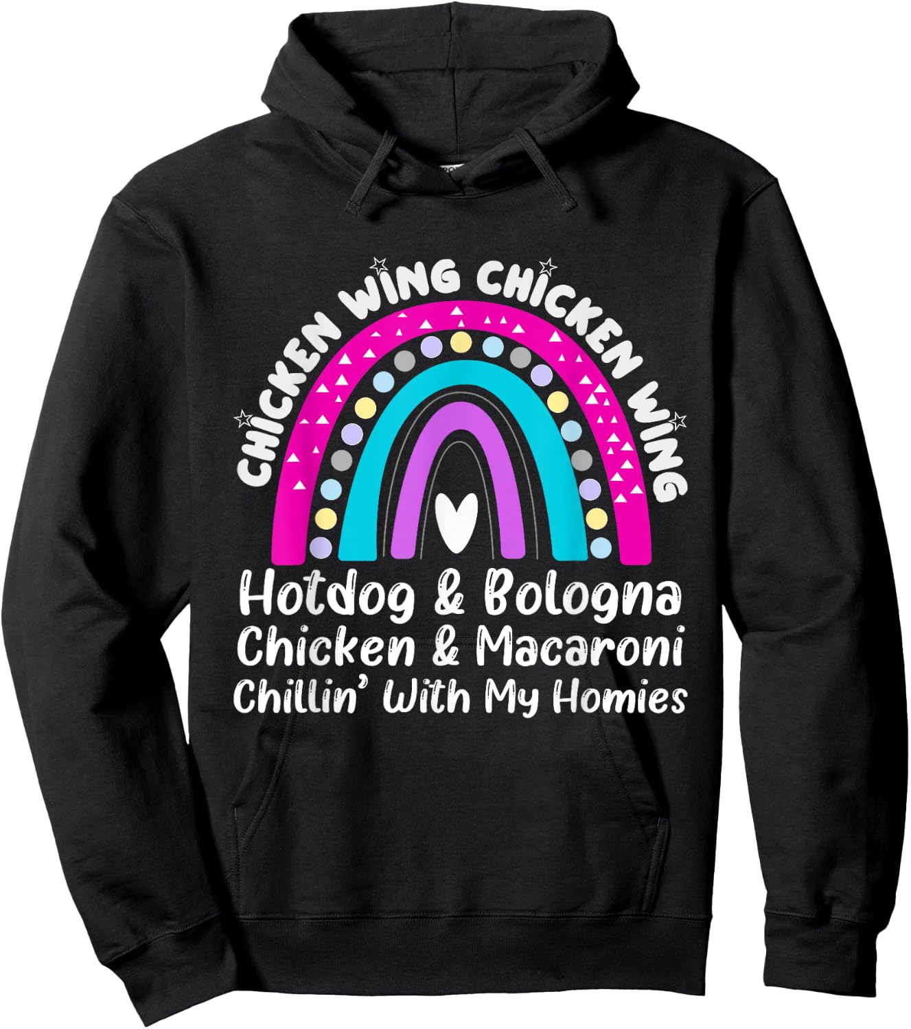 Viral Chicken Wing Chicken Wing Hot Dog Bologna Song lyric Hoodie - Hoodie | Black