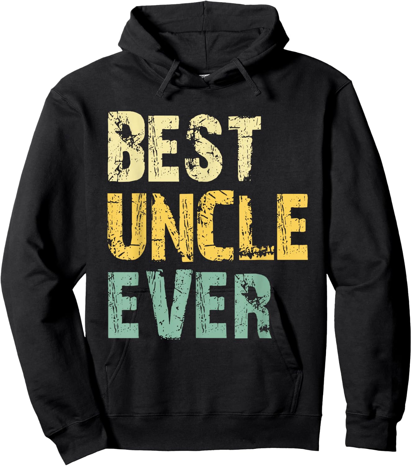 Best Uncle Ever Funny Vintage Retro Hoodie - Hoodie | Black