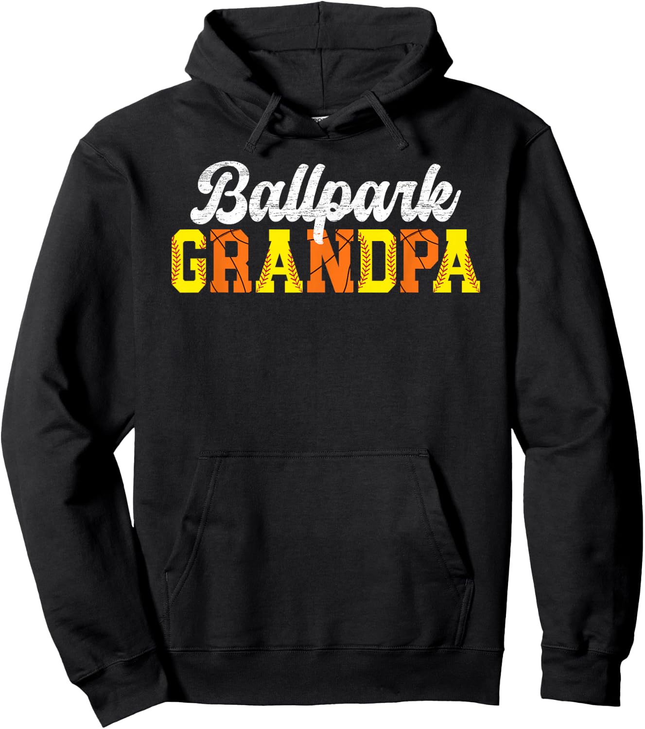 Ballpark Grandpa Softball Basketball Grandpa Of Ballers Hoodie - Hoodie | Black