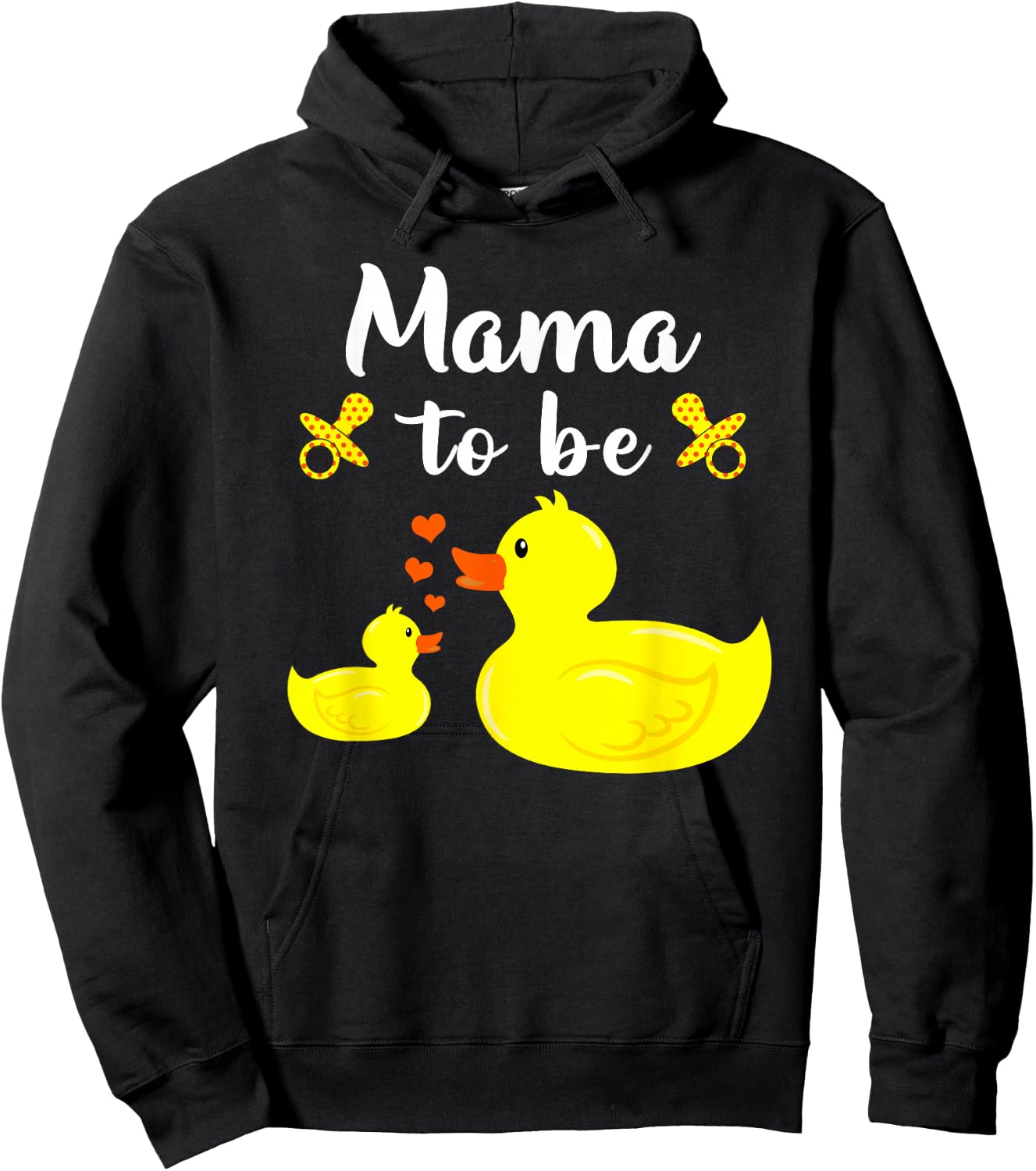 Mama To Be Yellow Duck Baby Shower For Boy Or Girl Hoodie - Hoodie | Black