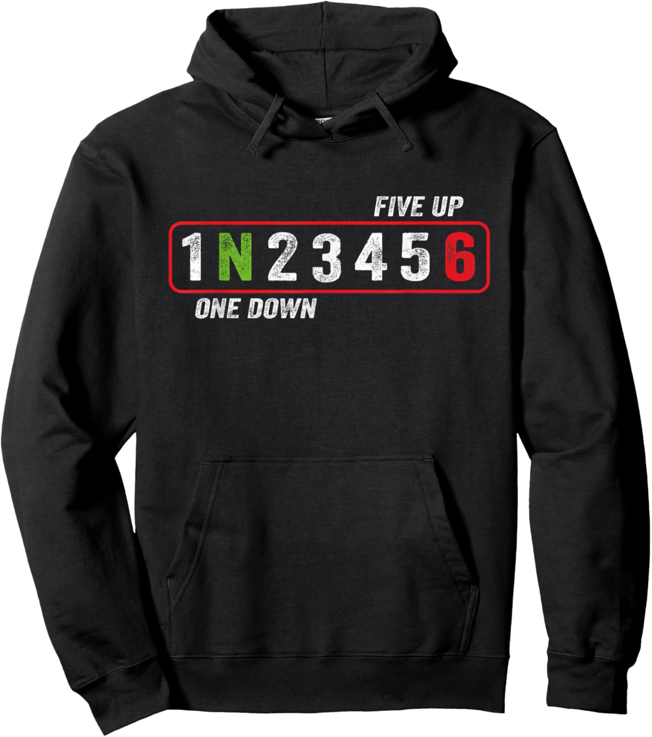 Motorcycle Gear Shift One Down Five Up , black Hoodie - Hoodie | Black