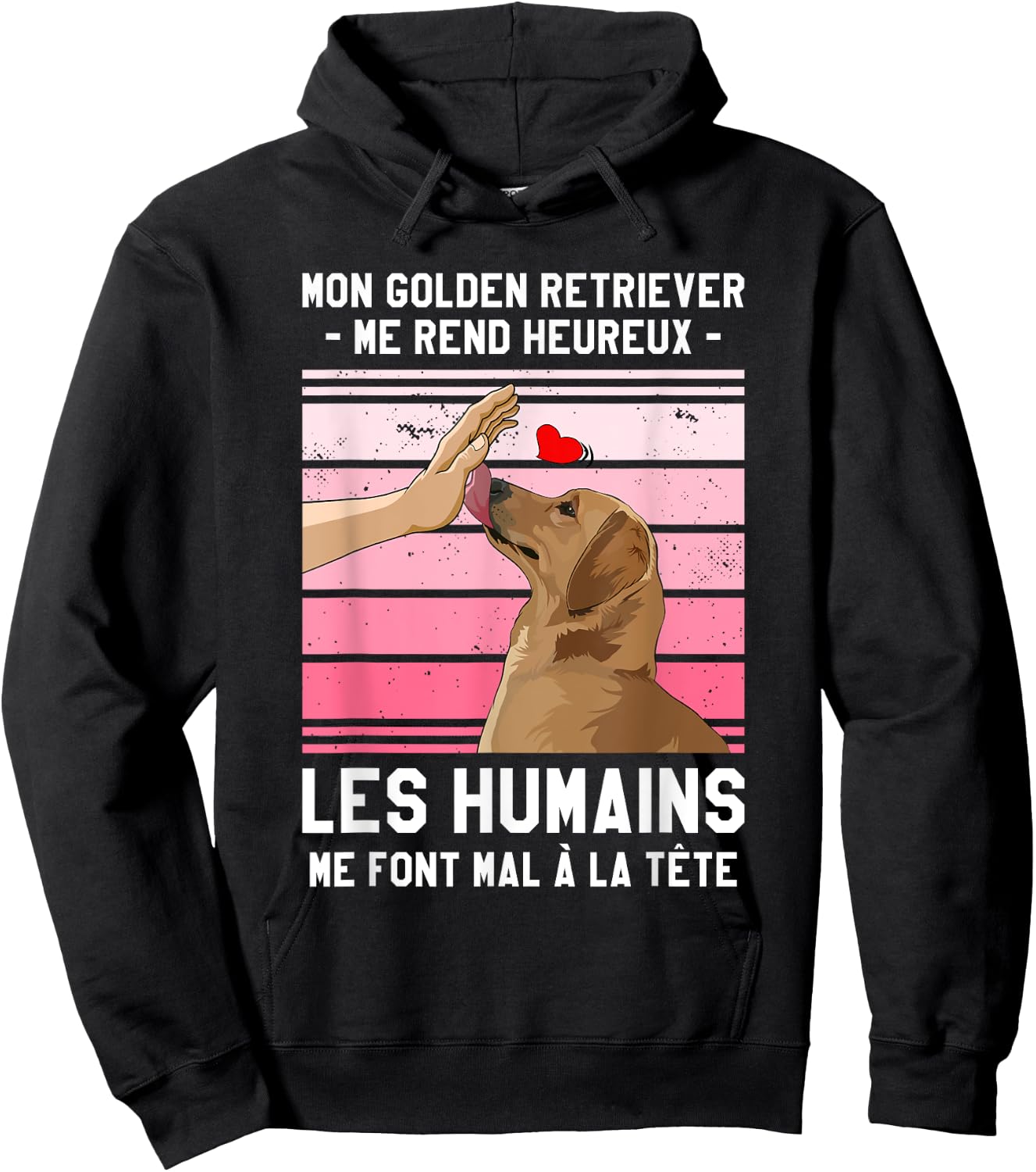 My Golden Retriever Makes Me Happy , Black, S Hoodie - Hoodie | Black