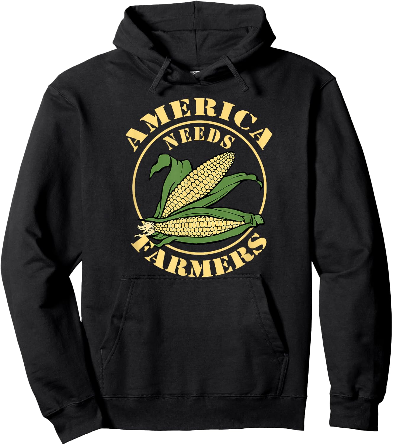 America Needs Farmers Farm Life Corn Hoodie - Hoodie | Black
