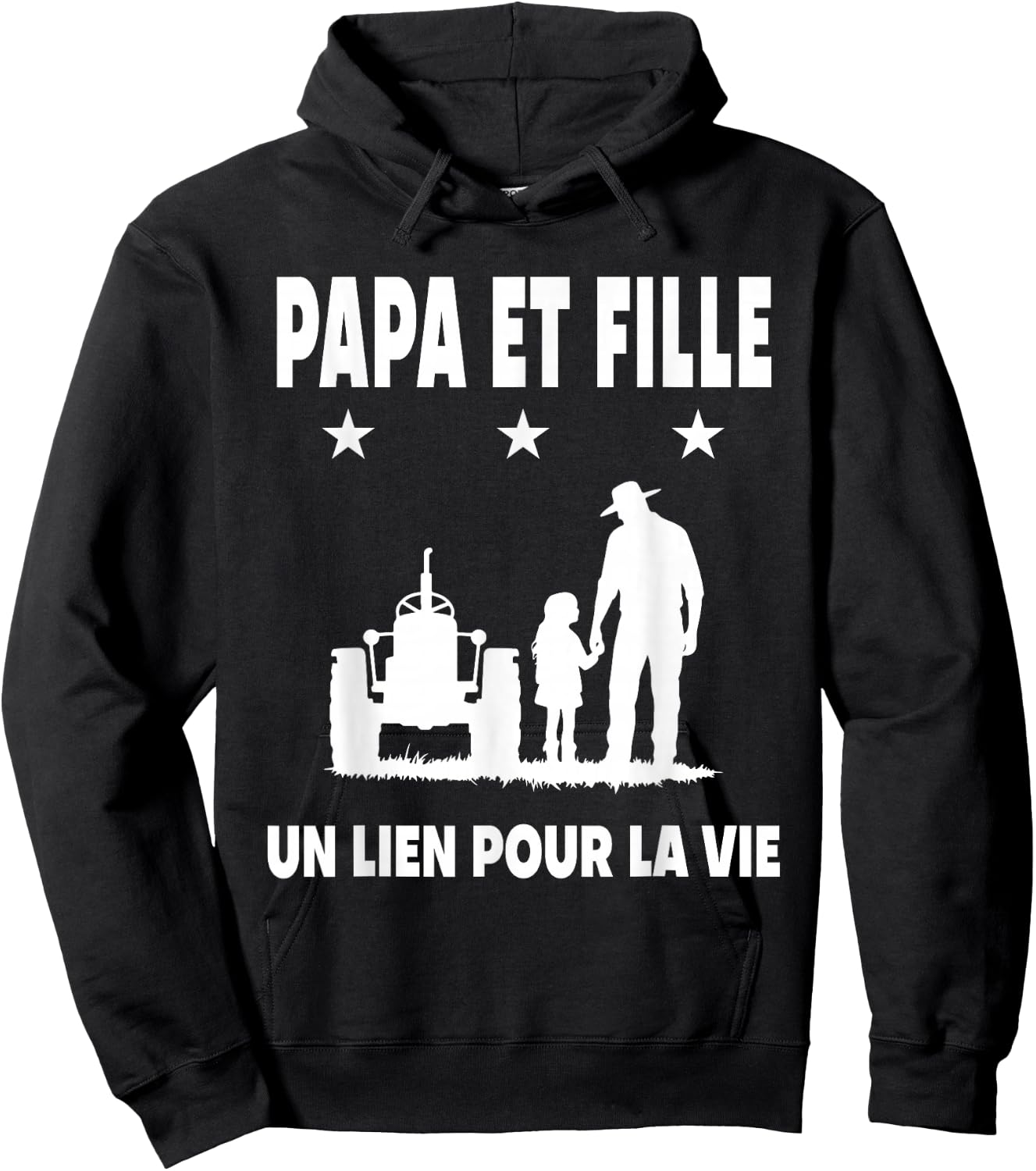Dad and Daughter Father Farmer Tractor Fathers Day Hoodie - Hoodie | Black