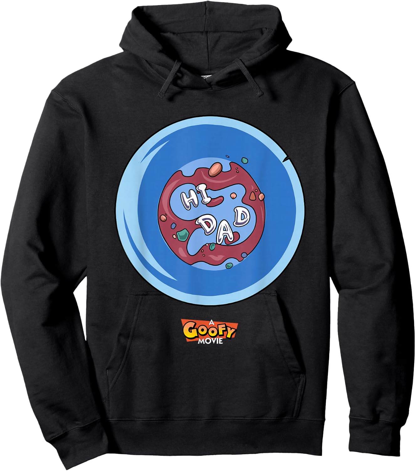Disney A Goofy Movie Father's Day Hi Dad Big Chest Poster Hoodie - Hoodie | Black