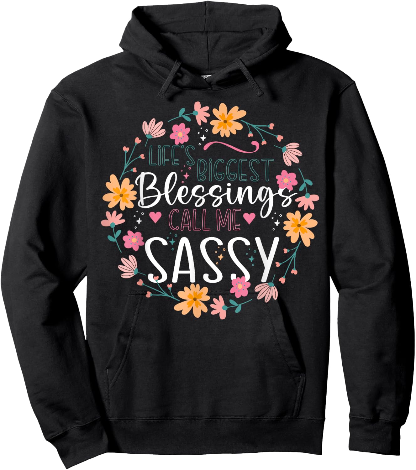 Floral Sassy Grandmother Grandma Hoodie - Hoodie | Black