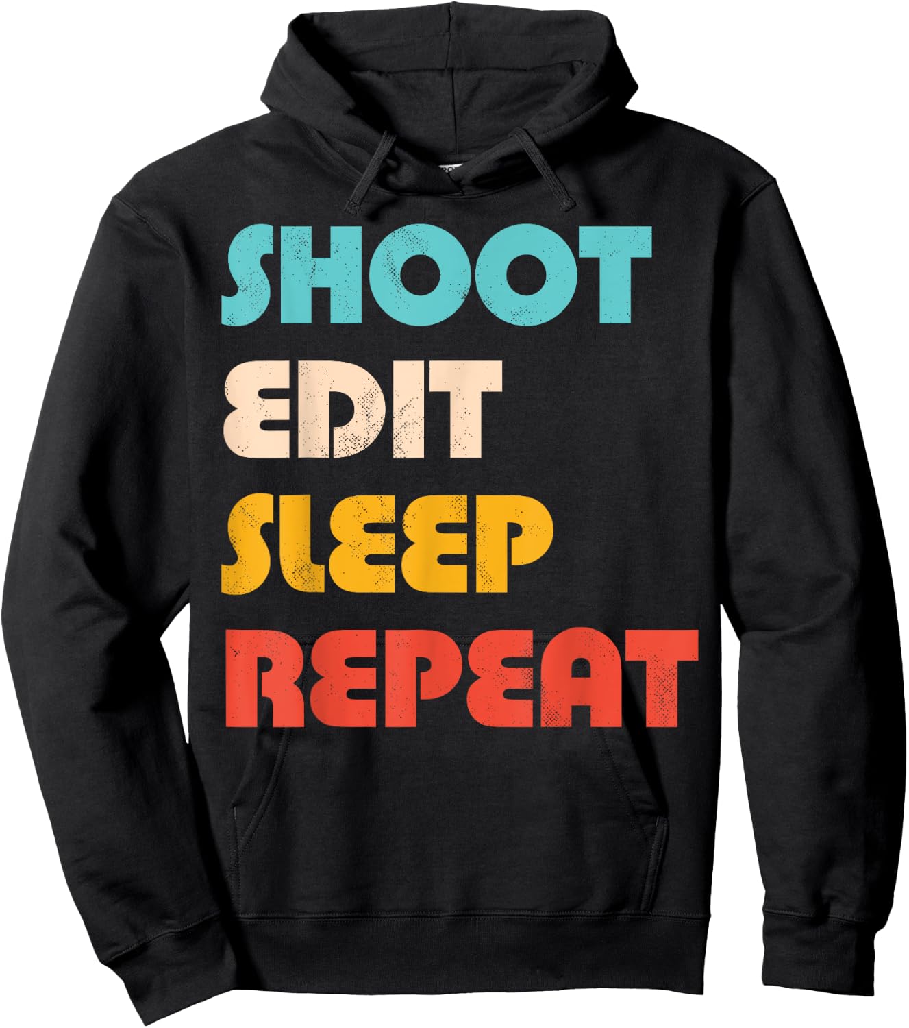 Photography Shoot Edit Sleep Repeat Photographer Camera Men Hoodie - Hoodie | Black