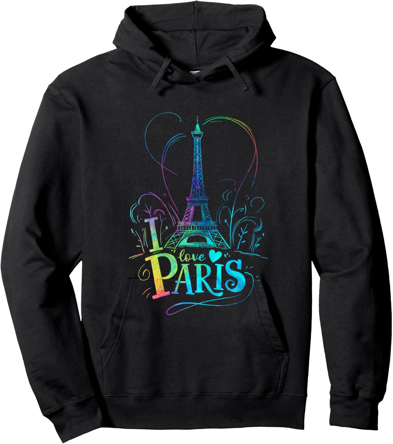 Eiffel Tower Paris Holiday France Souvenir Women Girls , black Hoodie - Hoodie | Black