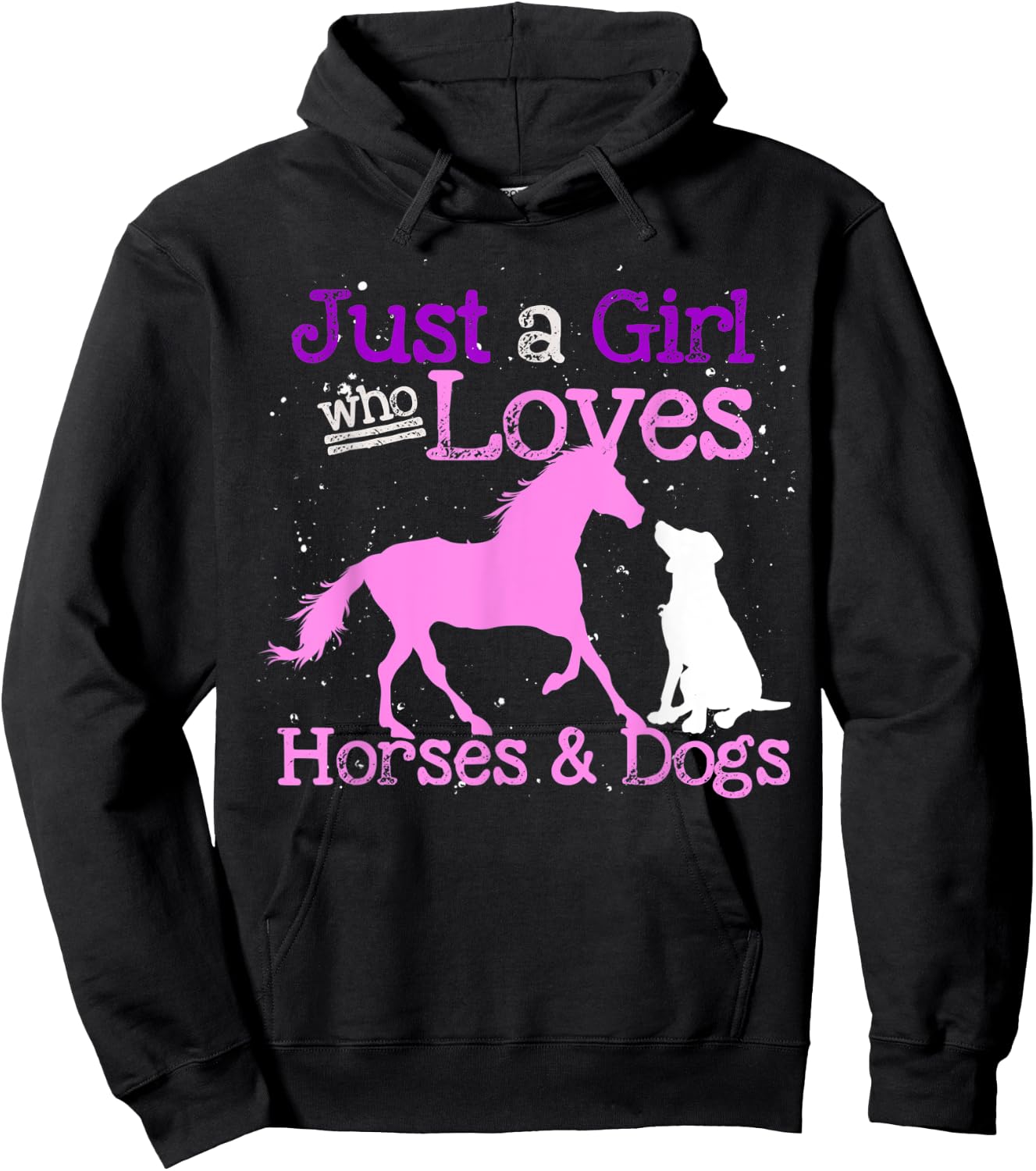 Just A Girl Who Loves Horses And Dogs Animal Women Horse Hoodie - Hoodie | Black