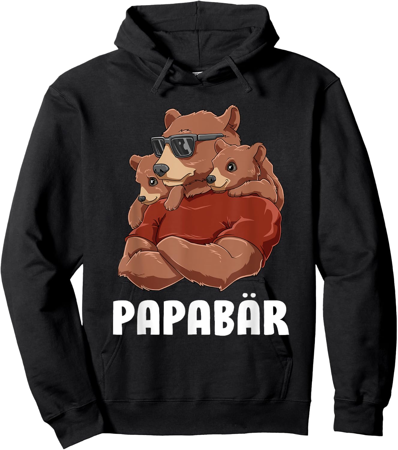 Papa Bear Sibling Clamp Daughter Son Dad Father's Day , black Hoodie - Hoodie | Black