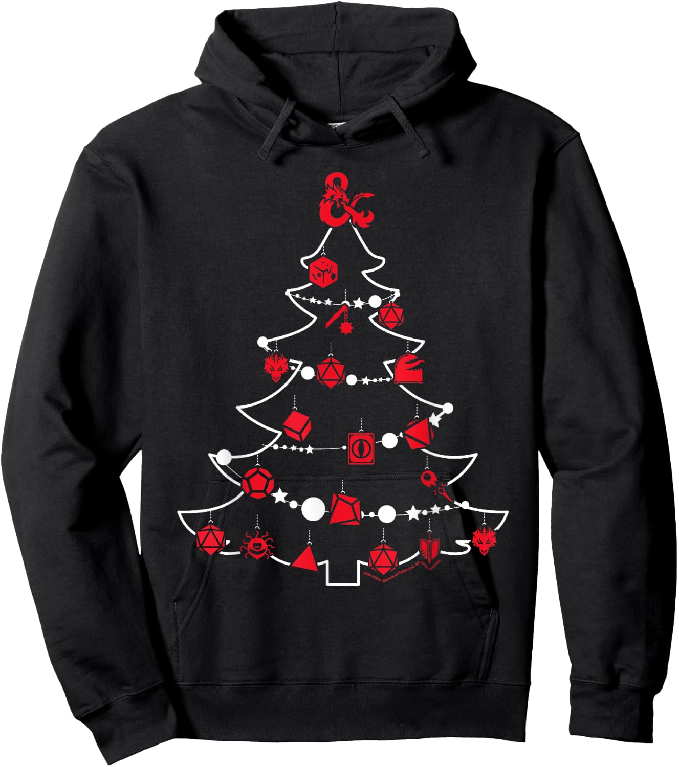 Dungeons & Dragons Christmas Tree Dice Baubles Hoodie - Hoodie | Black