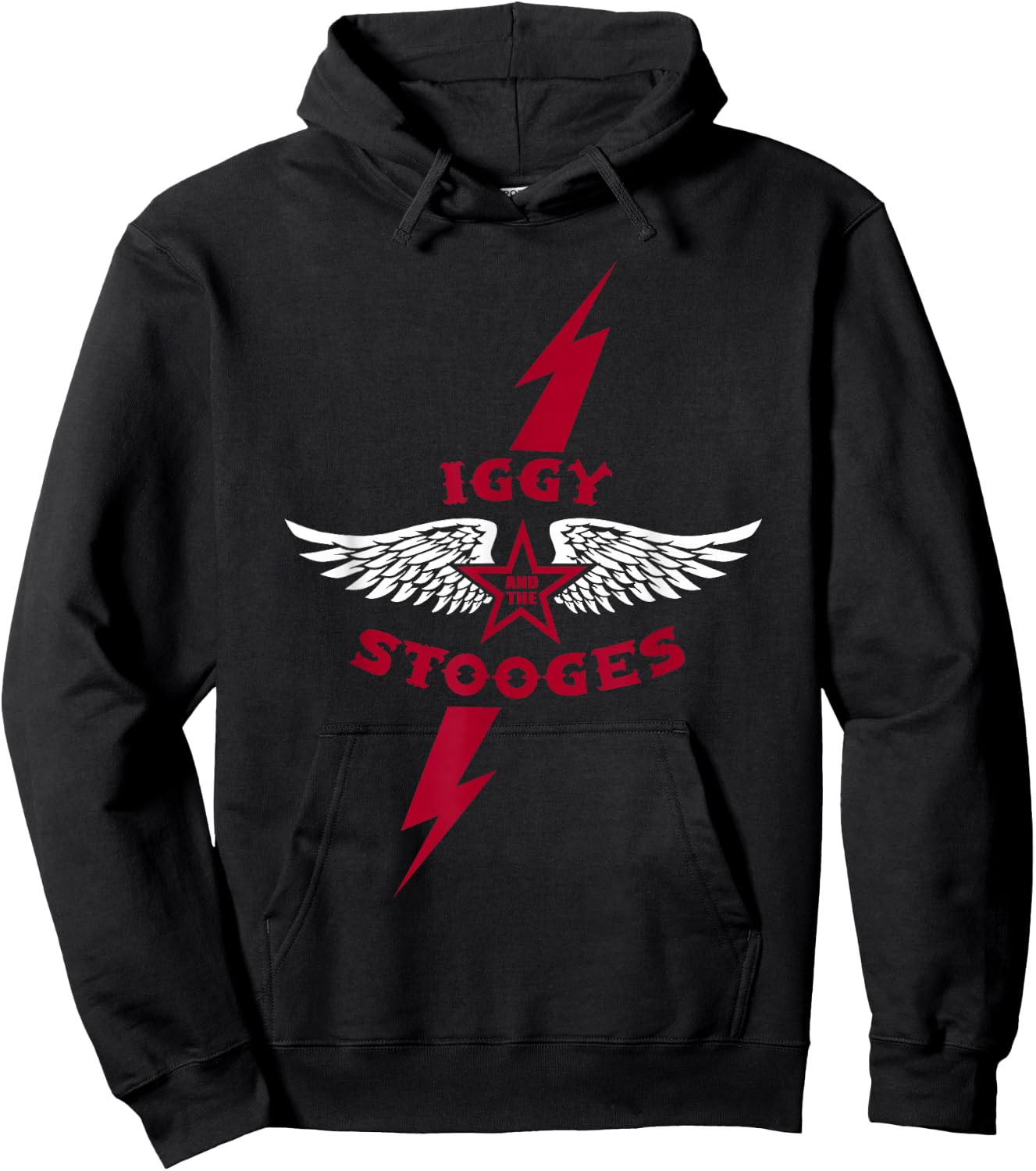 Iggy and The Stooges Lightning Bolt Officially Licensed Hoodie - Hoodie | Black