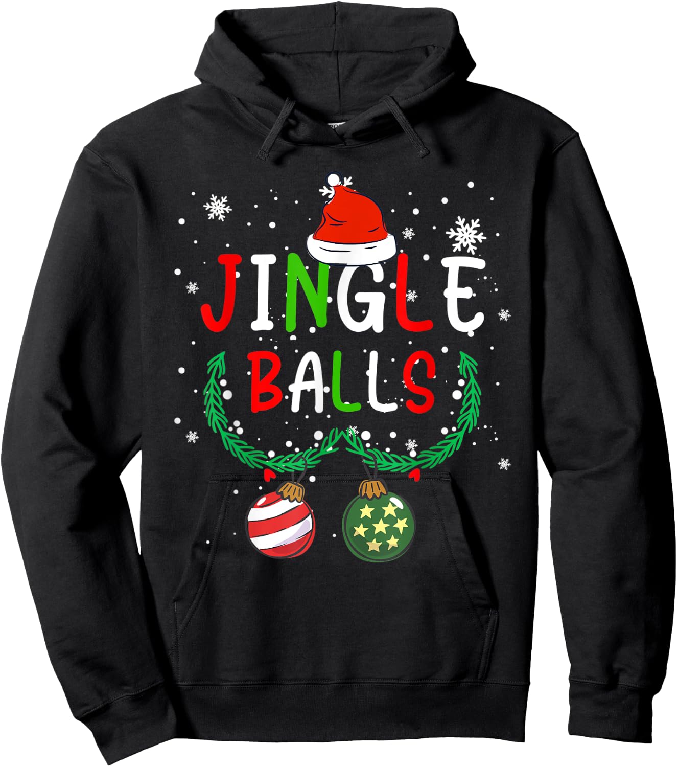 Jingle Balls Tinsel Tits Couple Chestnuts Christmas Family Hoodie - Hoodie | Black