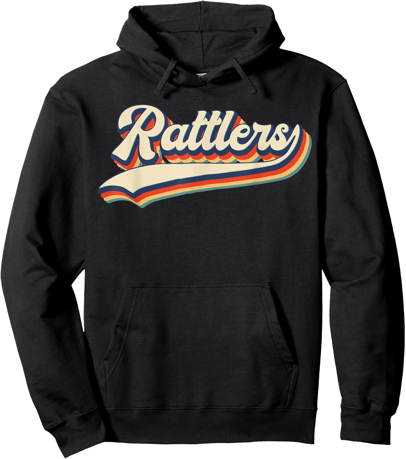 Rattlers School Sports Name Vintage Retro Gift Hoodie - Hoodie | Black