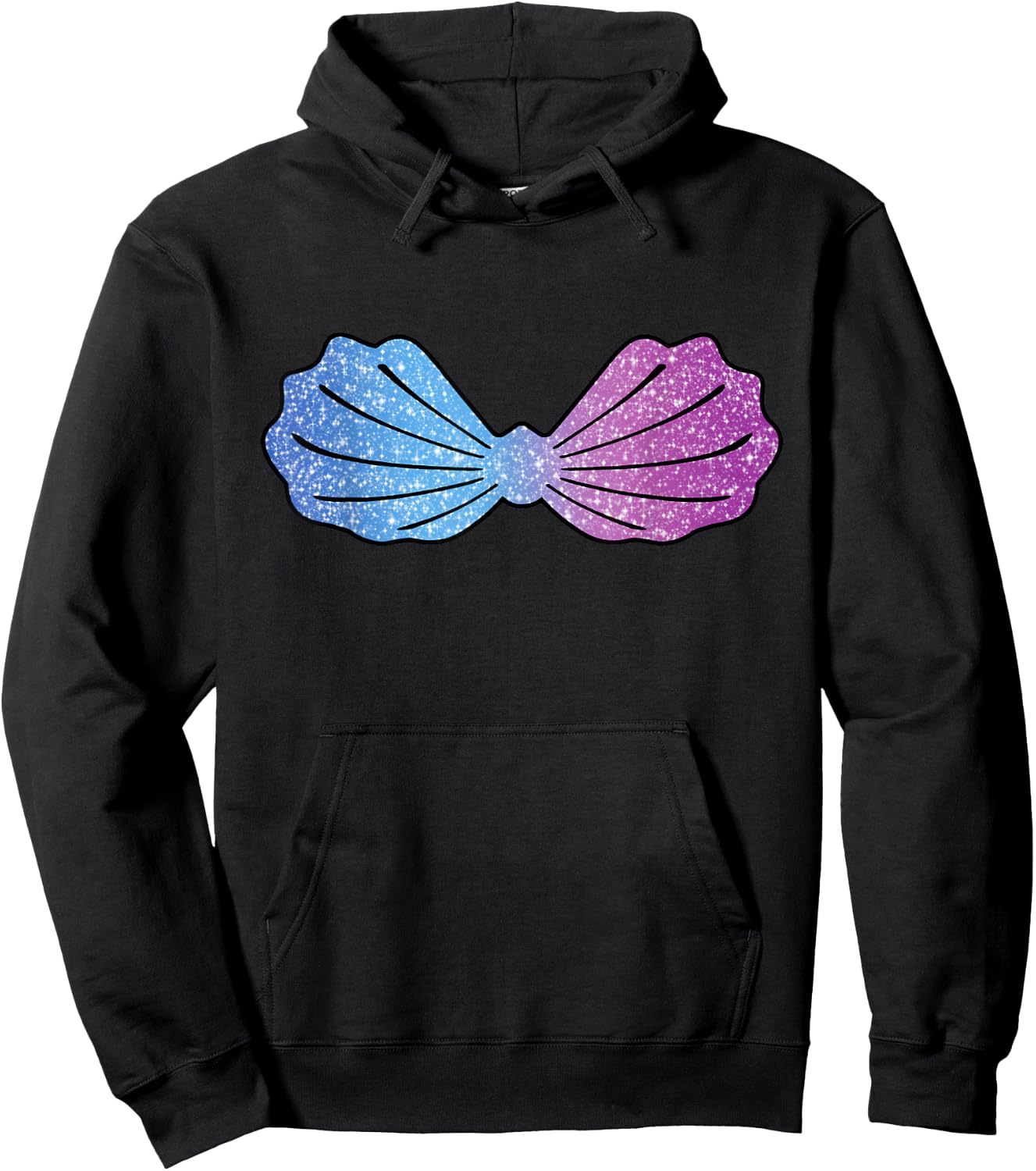 Mermaid Blue teal Ambre Sea shell Bra Costume Halloween Hoodie - Hoodie | Black