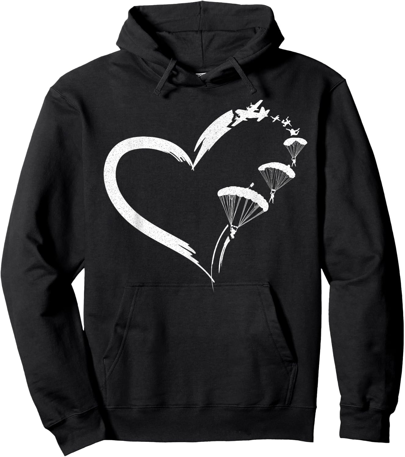 Fallschirm Fallschirm Paraglide Herz Hoodie - Hoodie | Black
