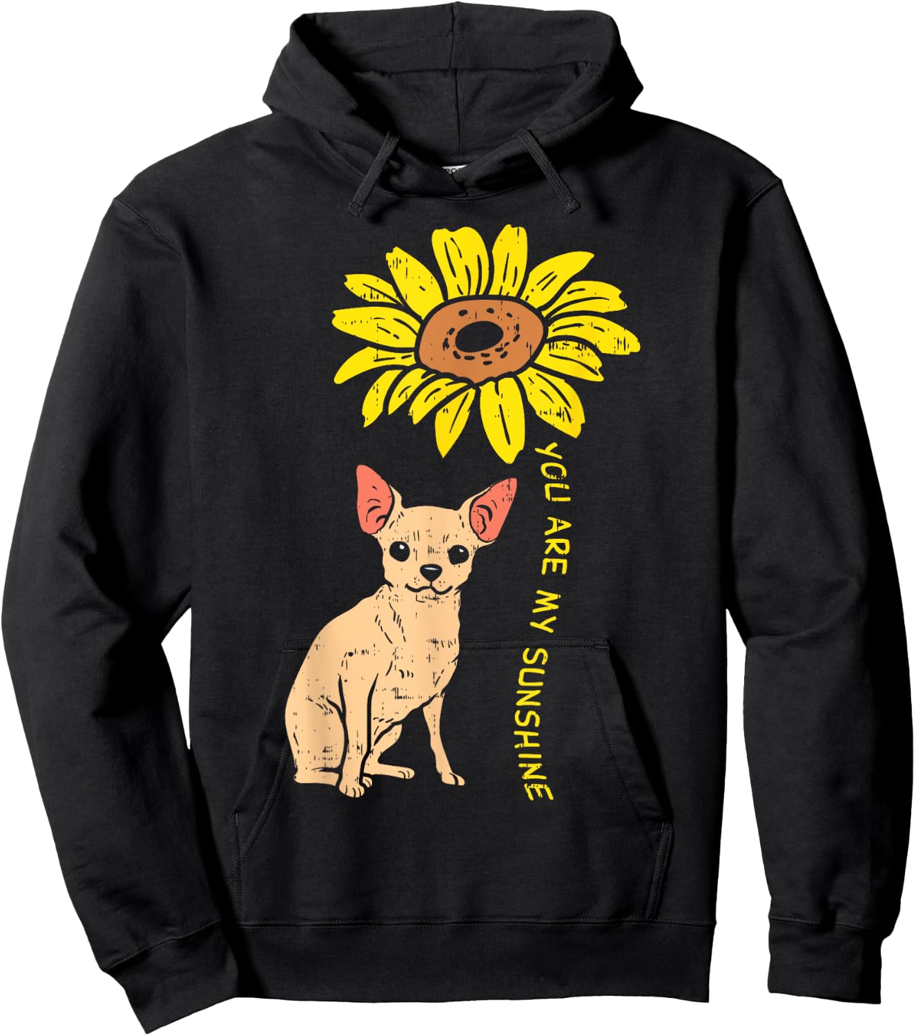 Sunflower Sunshine Chihuahua Chiwawa Dog Girls Women Gift Hoodie - Hoodie | Black