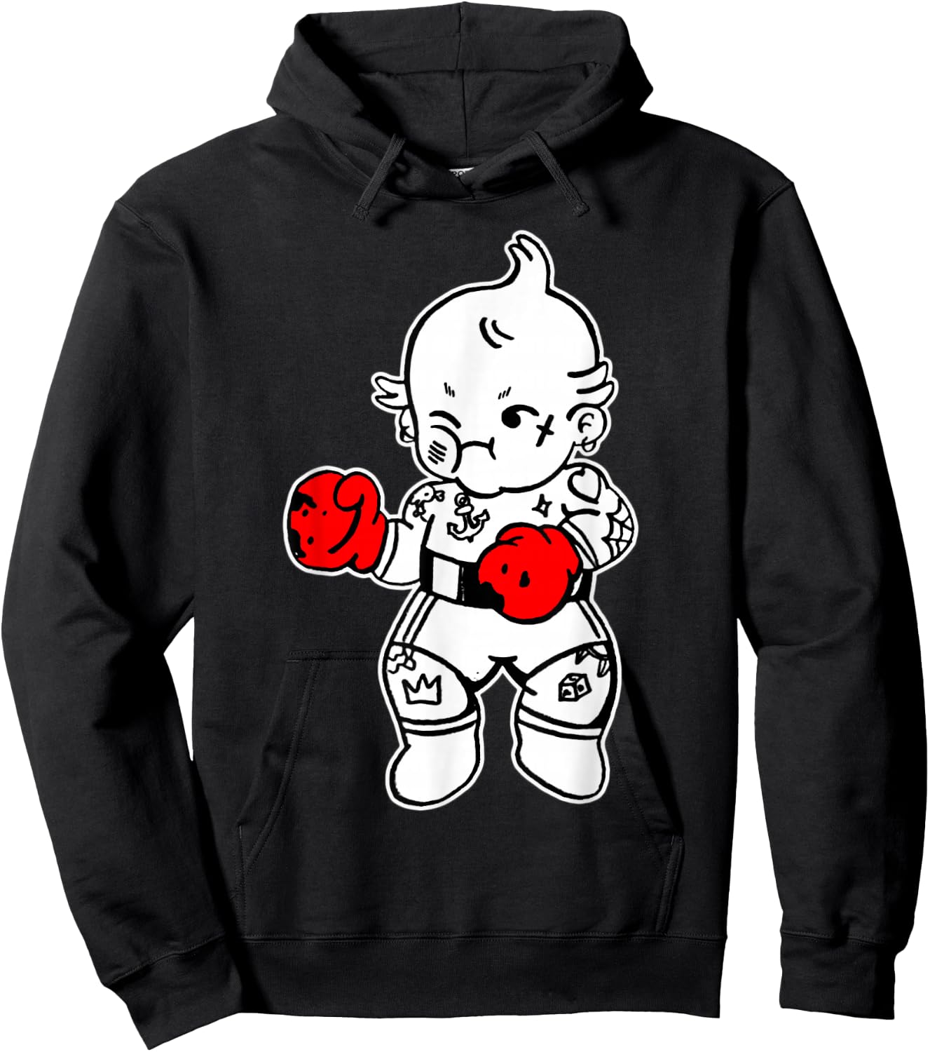 Urban Empyre Kewpie Baby Boxer , Small, Black Hoodie - Hoodie | Black