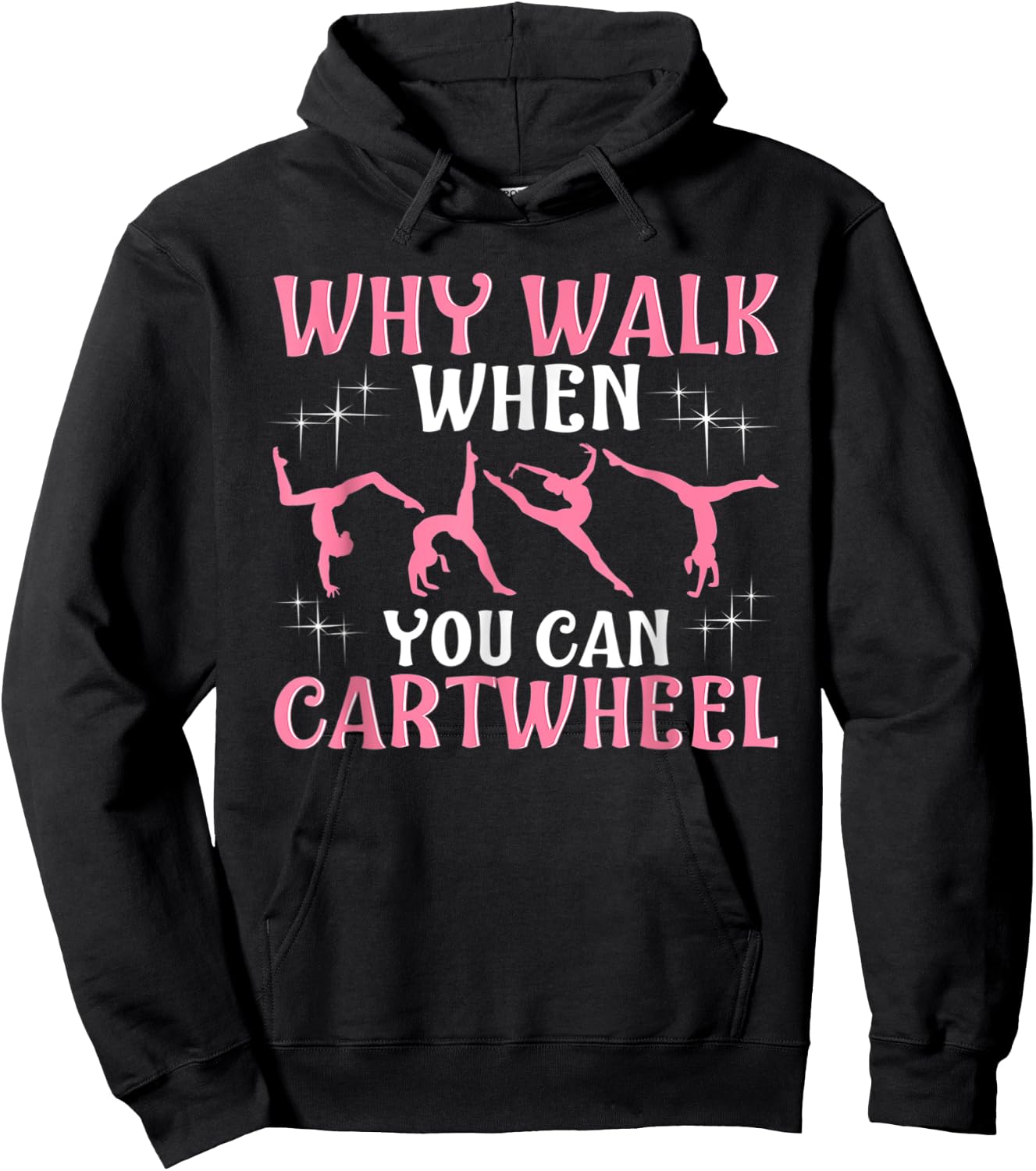 Funny Gymnastics Gymnast Gift Girls Women Cool Cartwheel Hoodie - Hoodie | Black