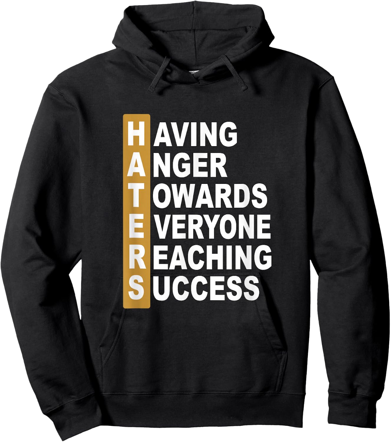 Brown Color H.A.T.E.R.S. Brown Graphic Hoodie - Hoodie | Black