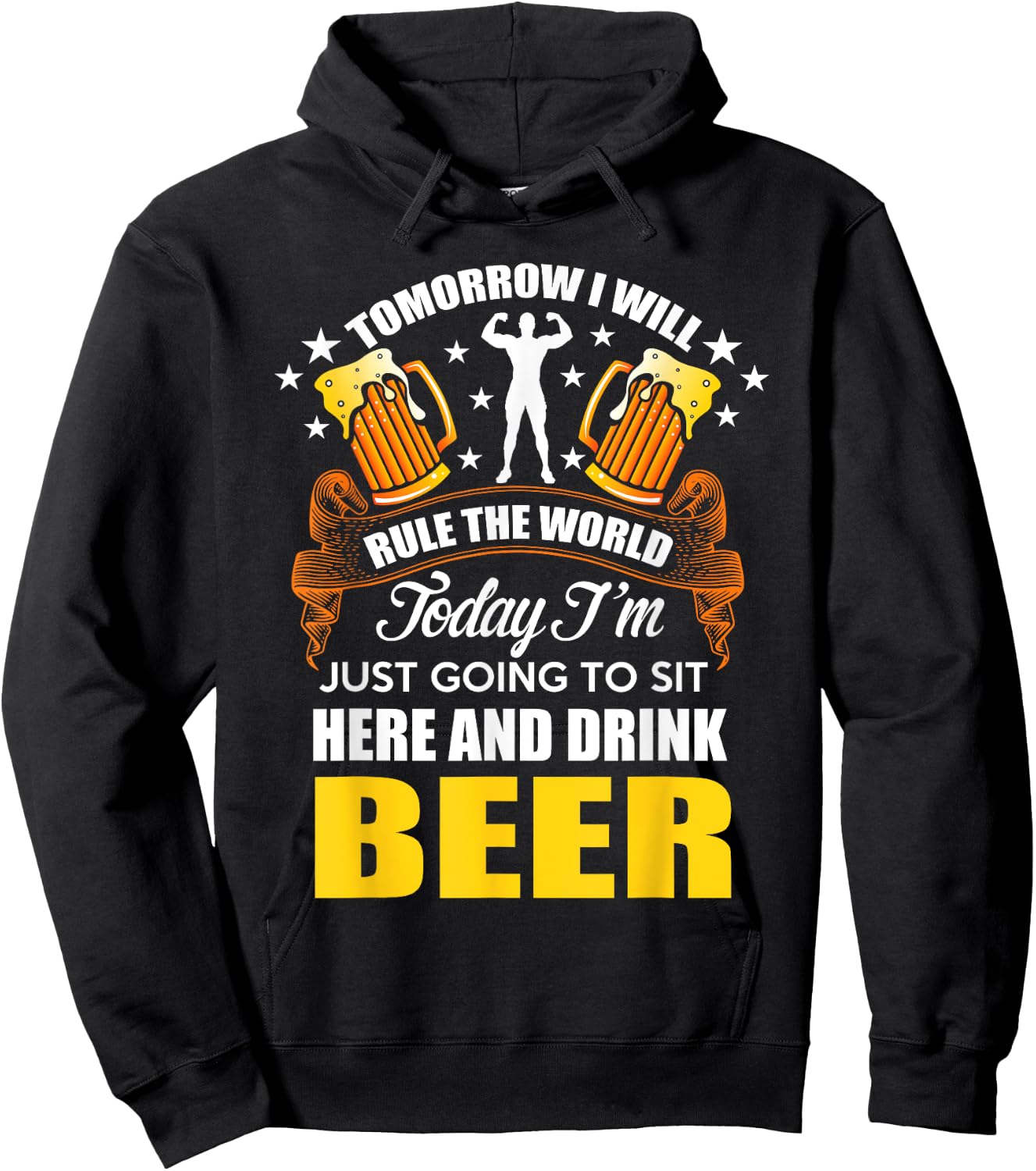 Today Im Just Going To Sit Here And Drink Beer Hoodie - Hoodie | Black