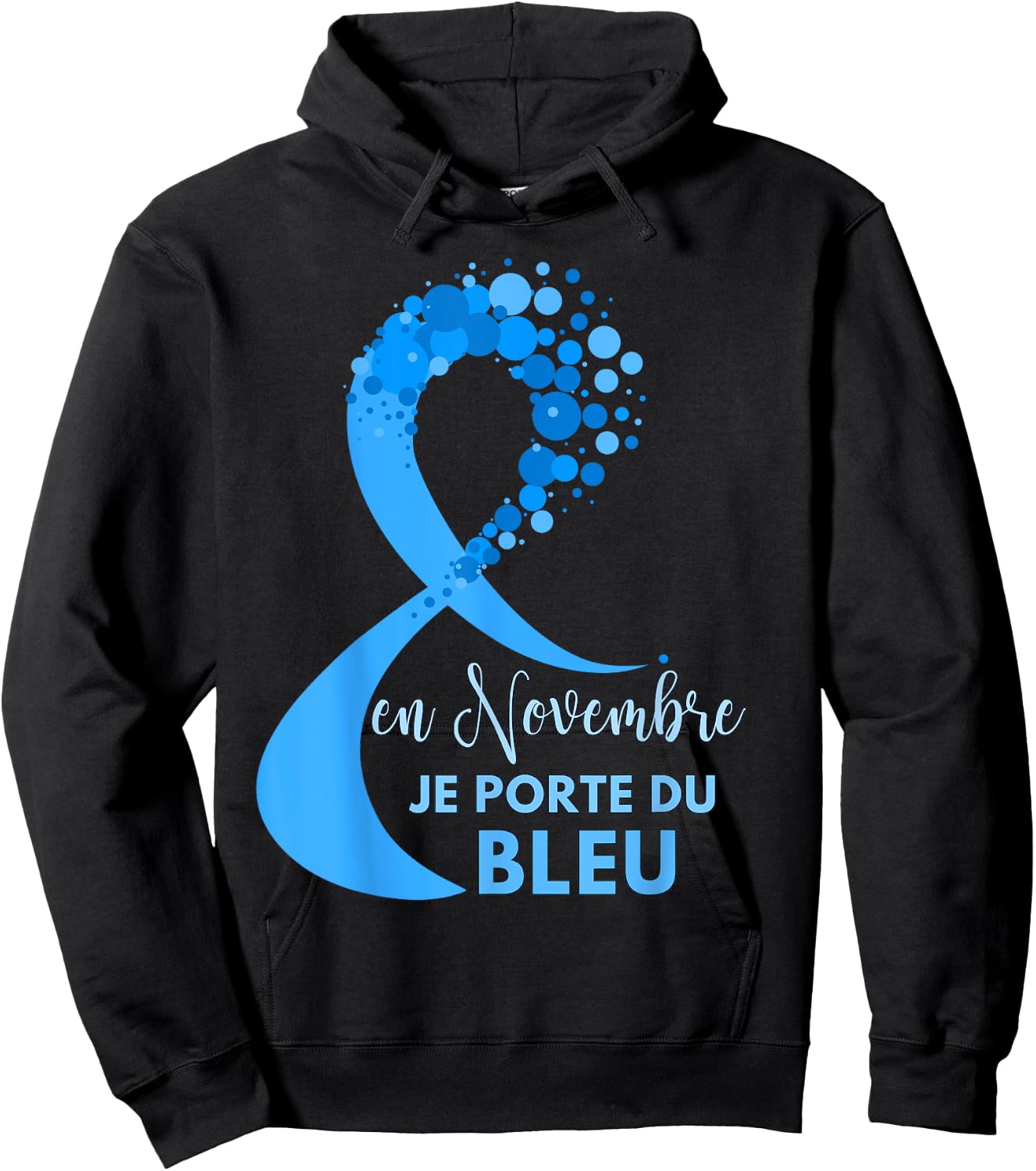 Blue Ribbon Prostate Cancer November Awareness Hoodie - Hoodie | Black