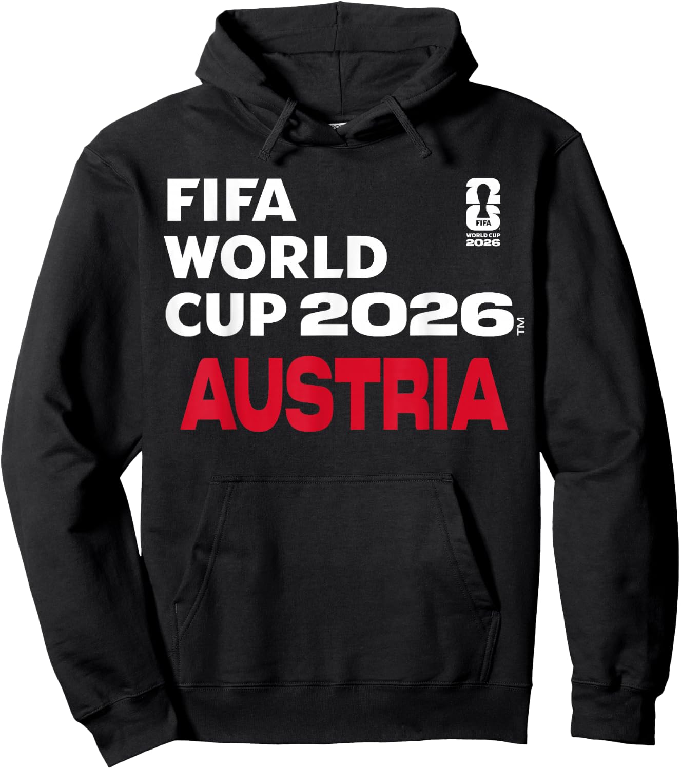 FIFA World CUP26 Österreich Blockbuchstaben Hoodie - Hoodie | Black