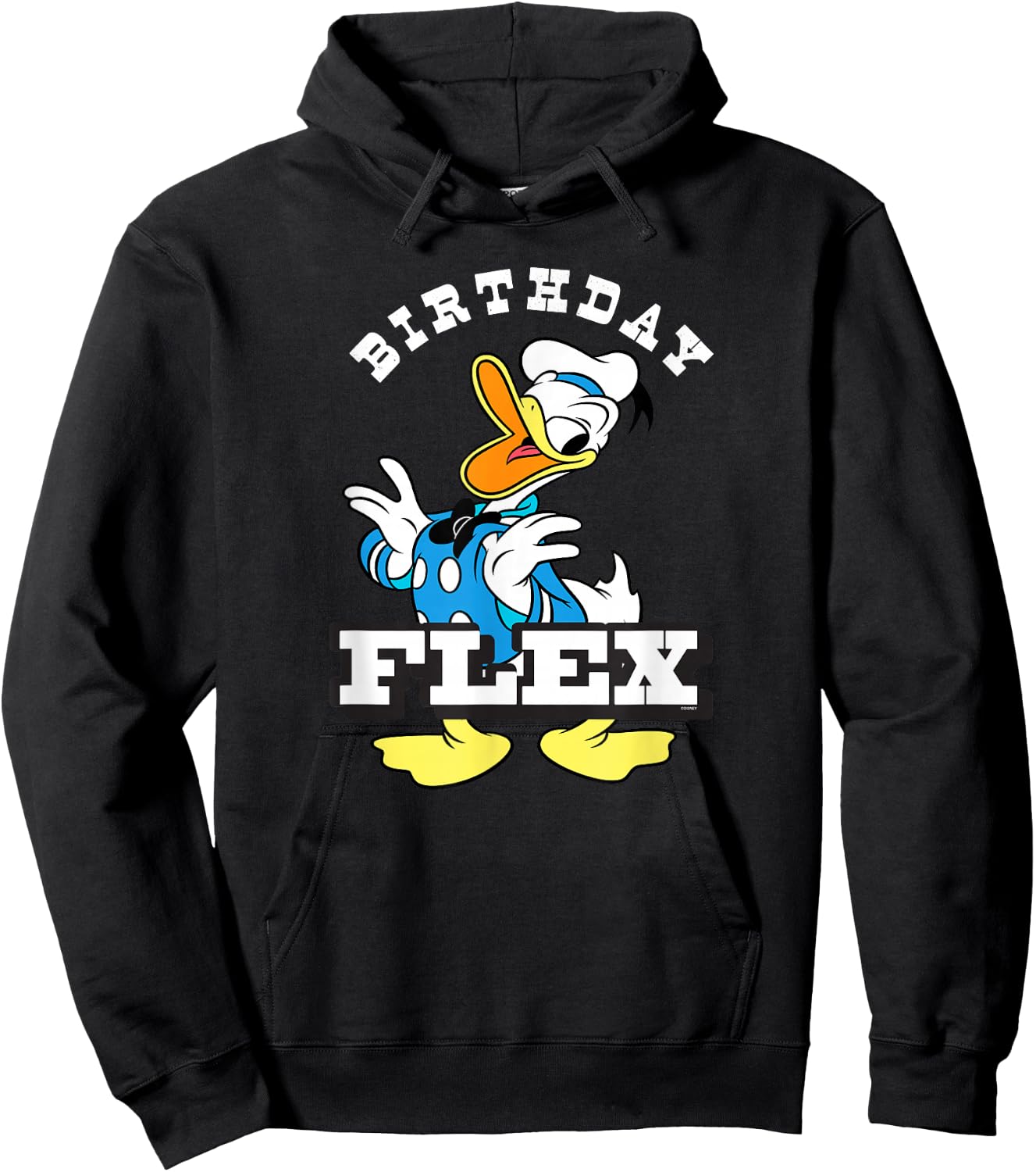 Disney Donald Duck Classic Vintage Retro Birthday Flex Hoodie - Hoodie | Black