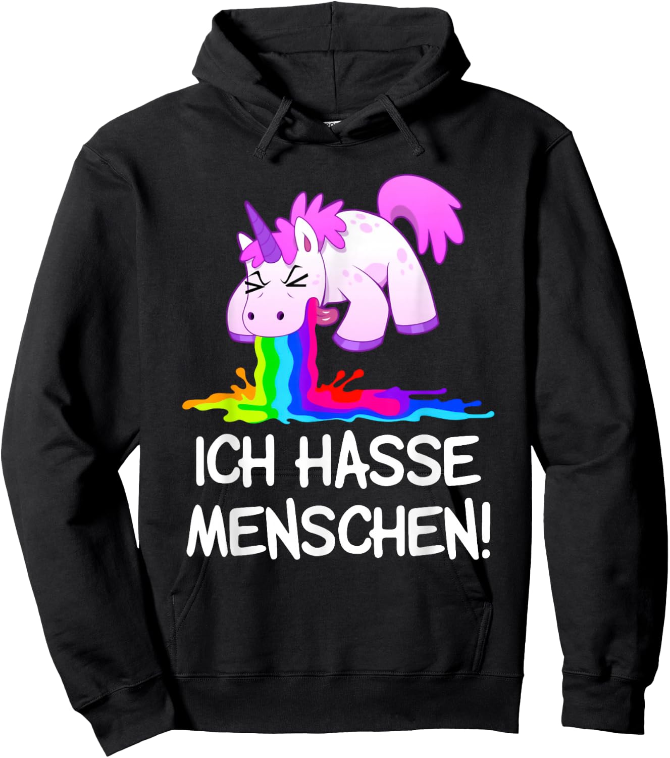 Ich Hasse Menschen Kotzendes Einhorn Unicorn Spaß Kostüm Hoodie - Hoodie | Black