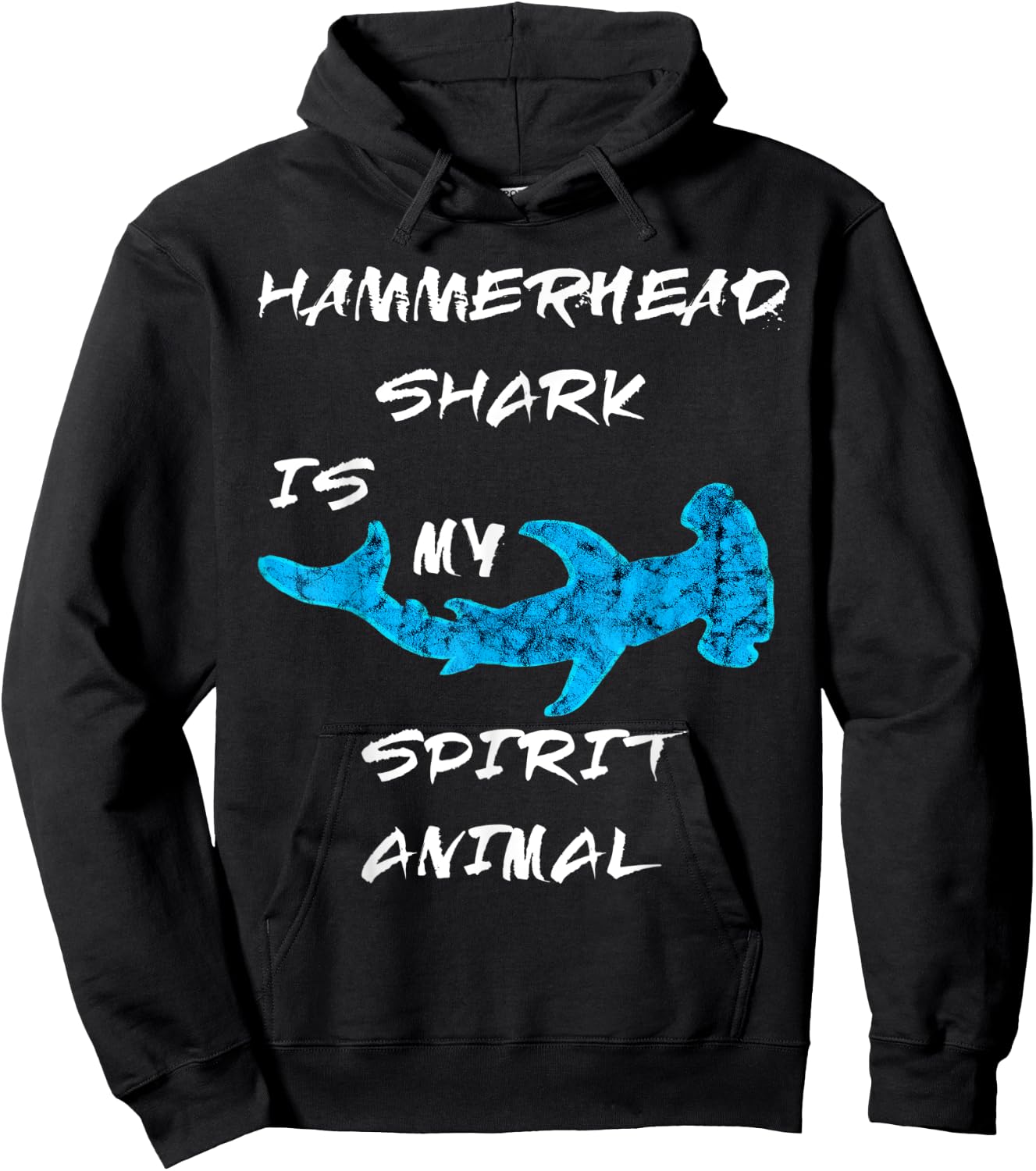 Hammerhead Shark Is My Spirit Animal Ocean Sphyrna Fish Hoodie - Hoodie | Black