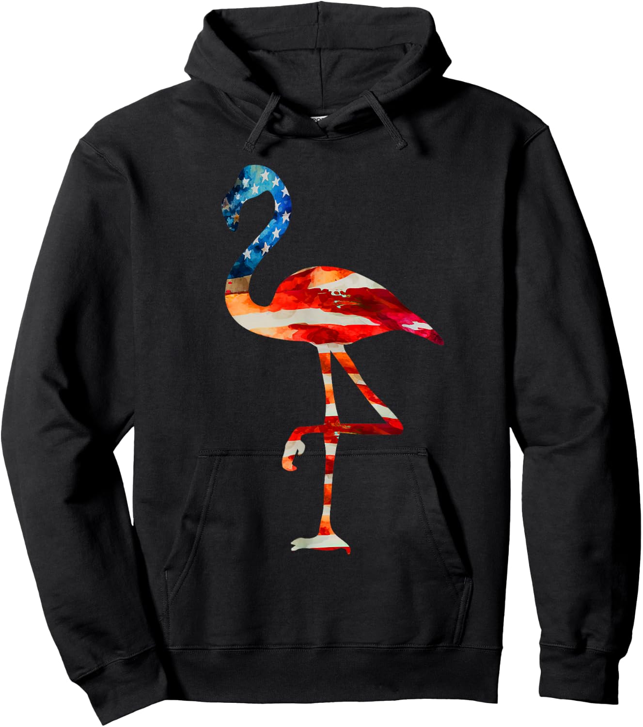 Flamingo American Flag - Vintage American Flamingo Hoodie - Hoodie | Black