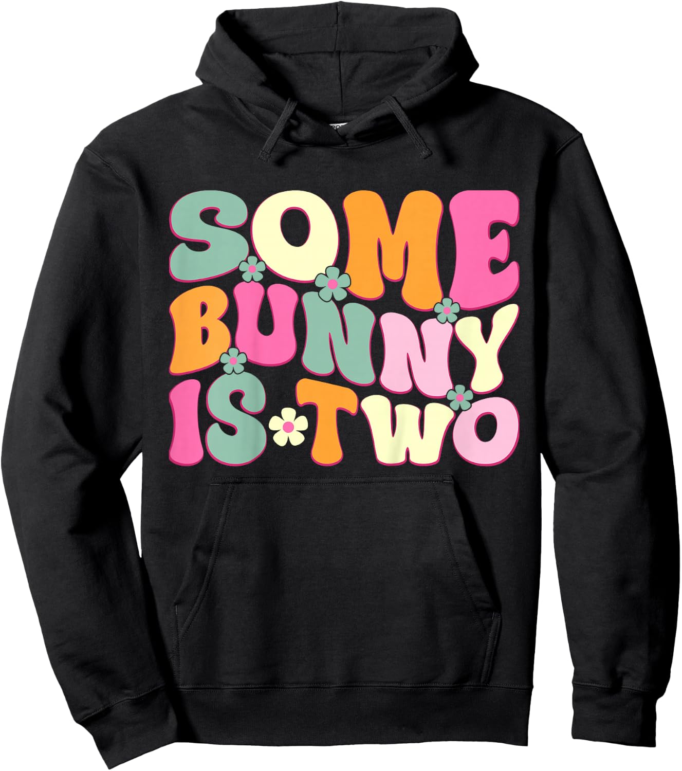 Some Bunny Is Two Cute Bunny 2nd Birthday Kids 2 Years Old Hoodie - Hoodie | Black