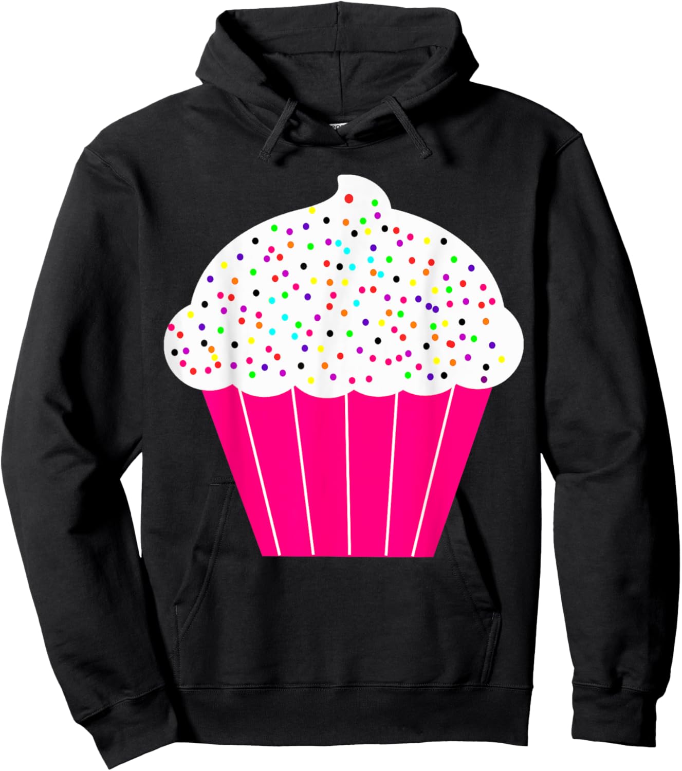 Cupcake Fun Food Costume White Frosting Sprinkles Hoodie - Hoodie | Black